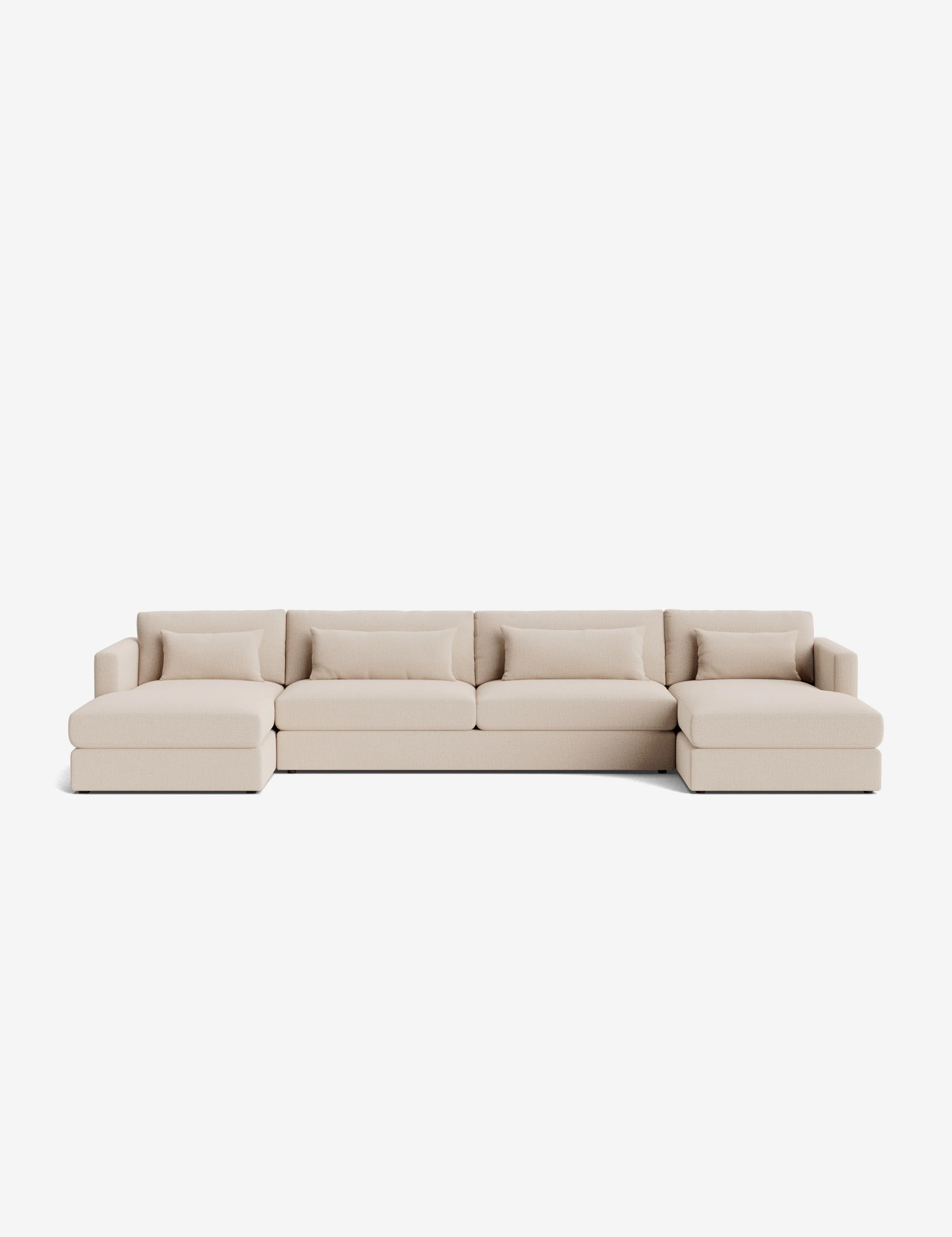 Linen U-shaped modular sofa