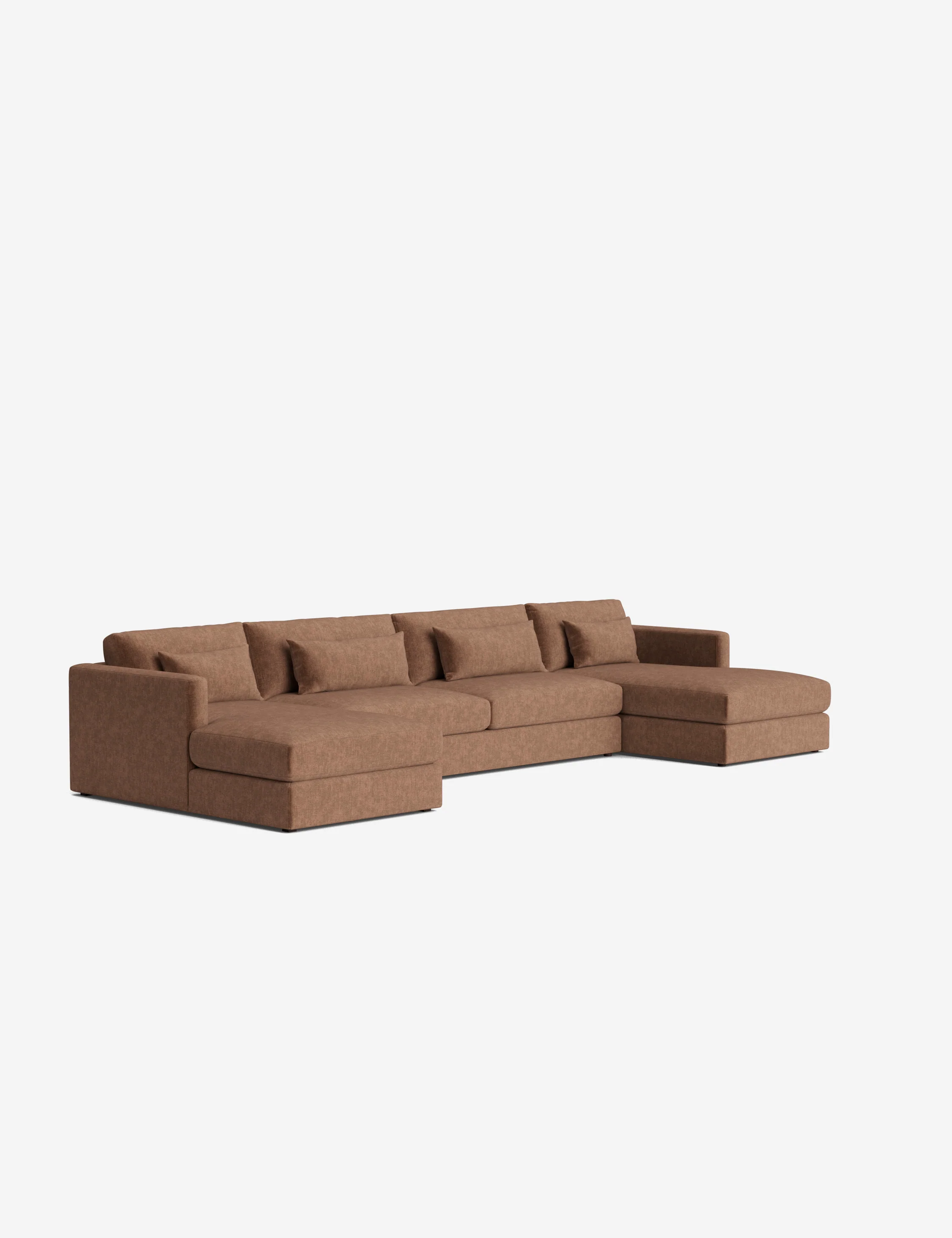 Linen U-shaped modular sofa