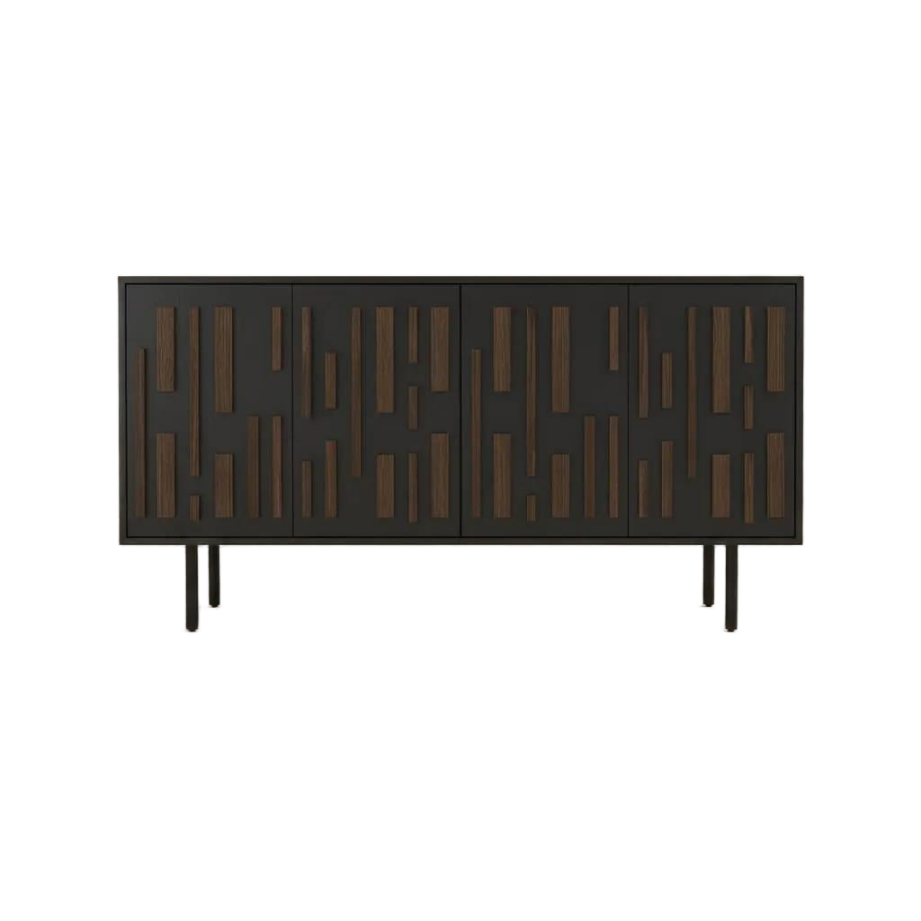 Mid-Century Modern Rubber Tall TV Stand