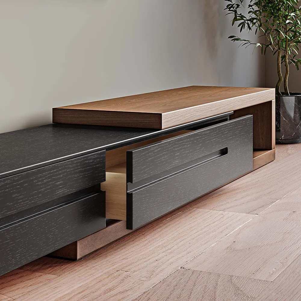 Modern Extendable Black TV Stand