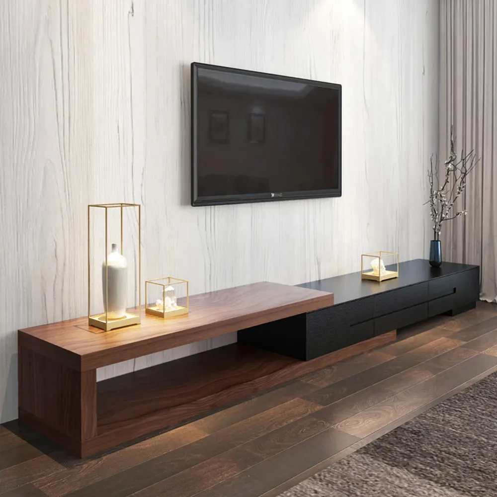 Modern Extendable Black TV Stand