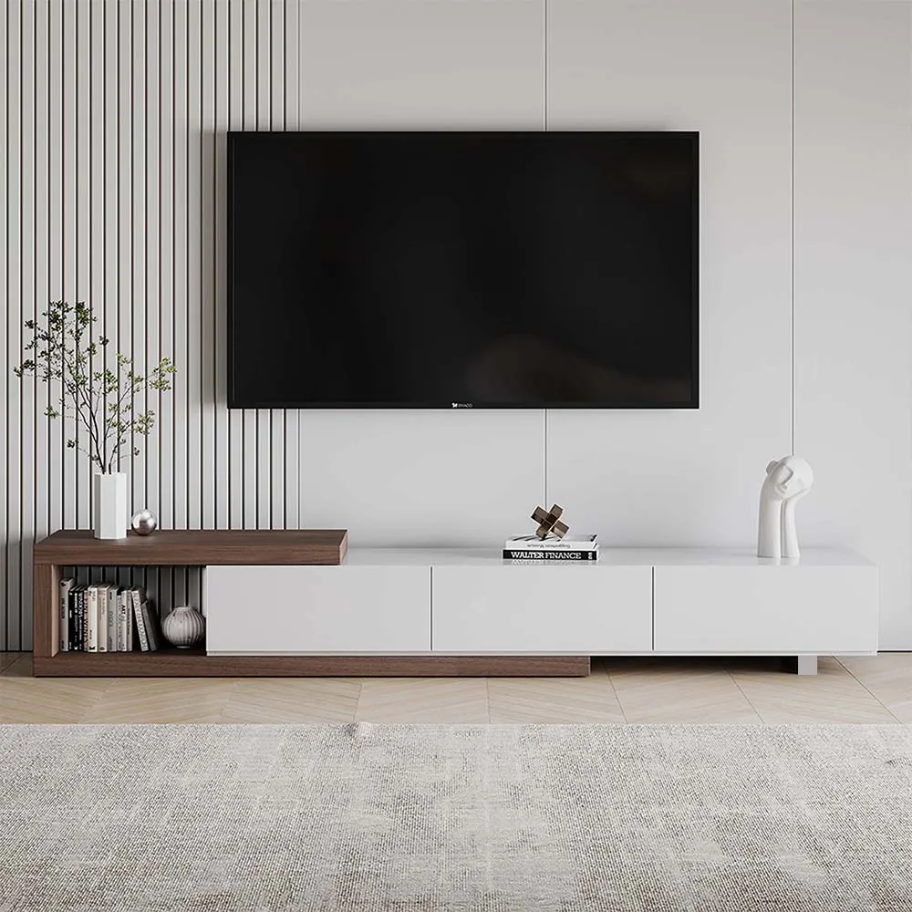 Modern Retractable Wood TV Stand