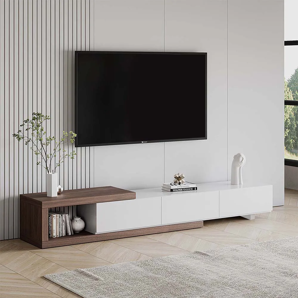 Modern Retractable Wood TV Stand