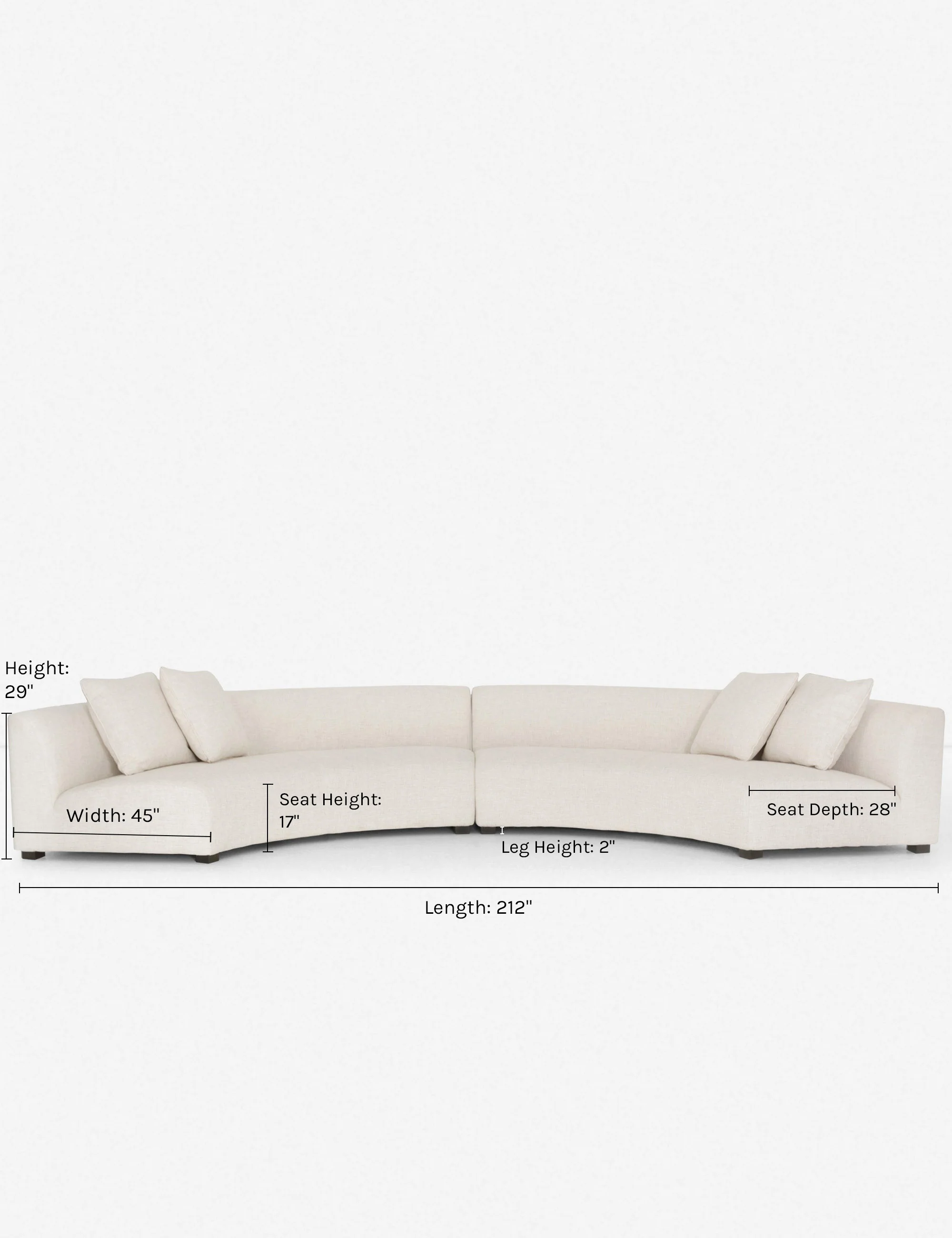2-Piece Modern Curved Sectional Sofa 2-Piece Modern Curved Sectional Sofa