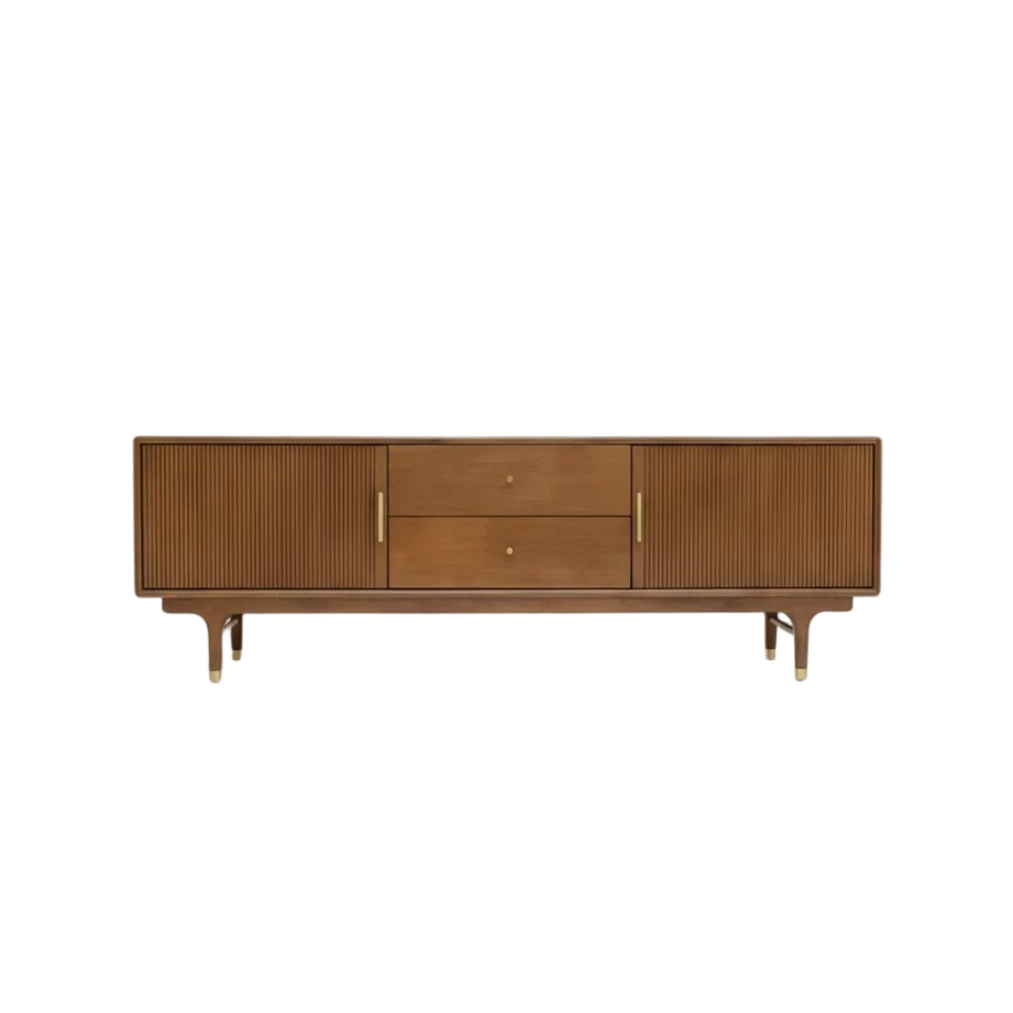 Mid-Century Modern Fluted TV Stand