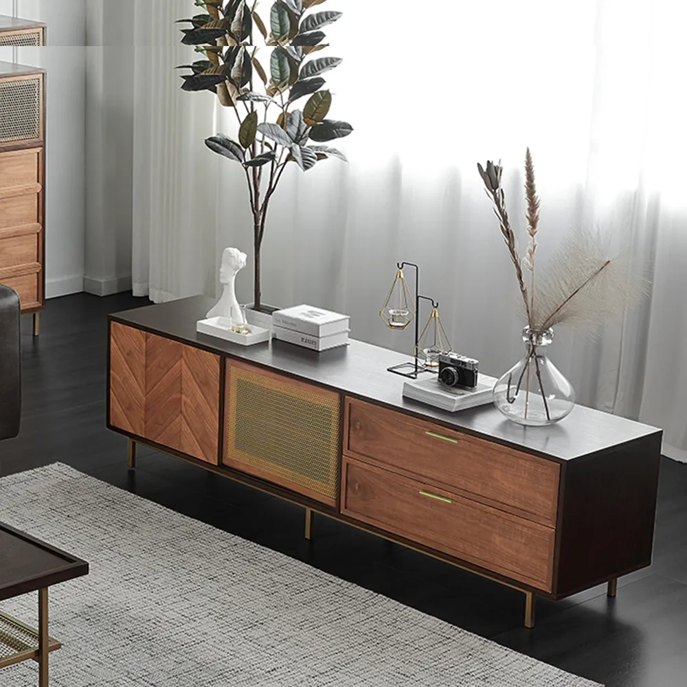 Mid-Century Modern Sliding TV Stand Mid-Century Modern Sliding TV Stand