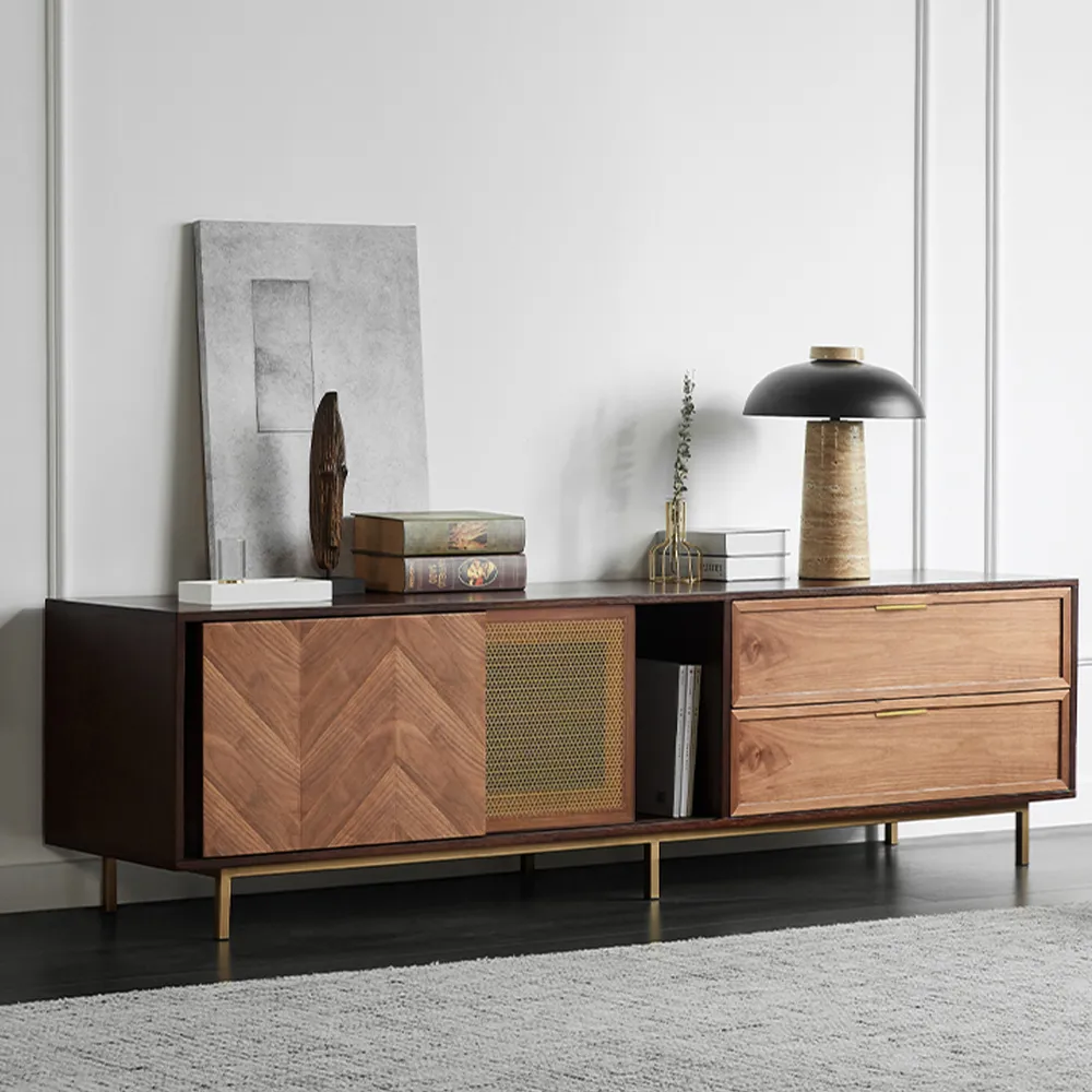Mid-Century Modern Sliding TV Stand Mid-Century Modern Sliding TV Stand