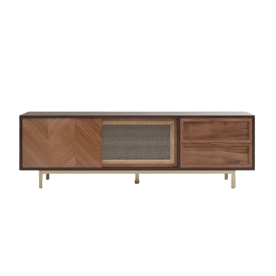 Mid-Century Modern Sliding TV Stand