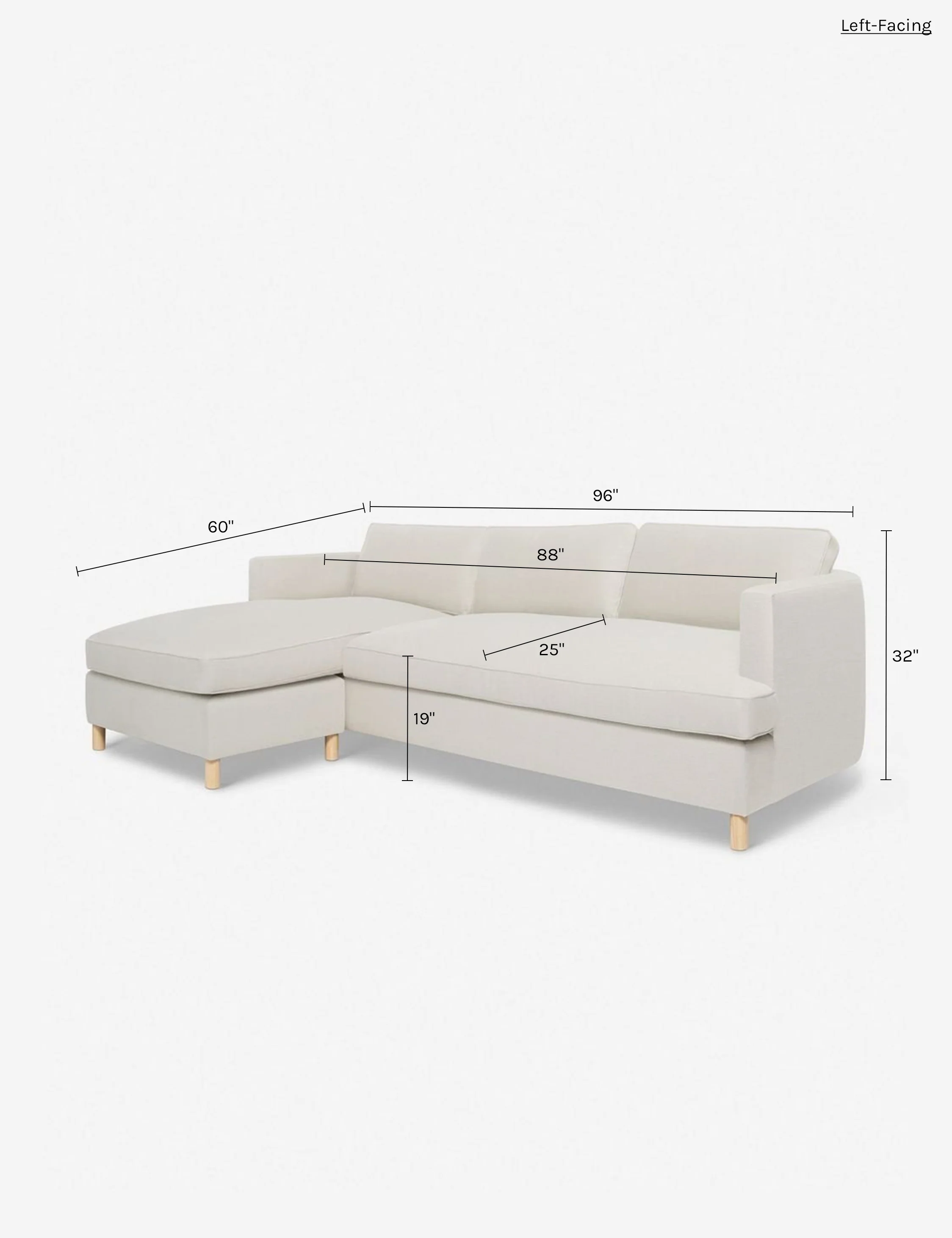 Apricot Linen Sectional Sofa