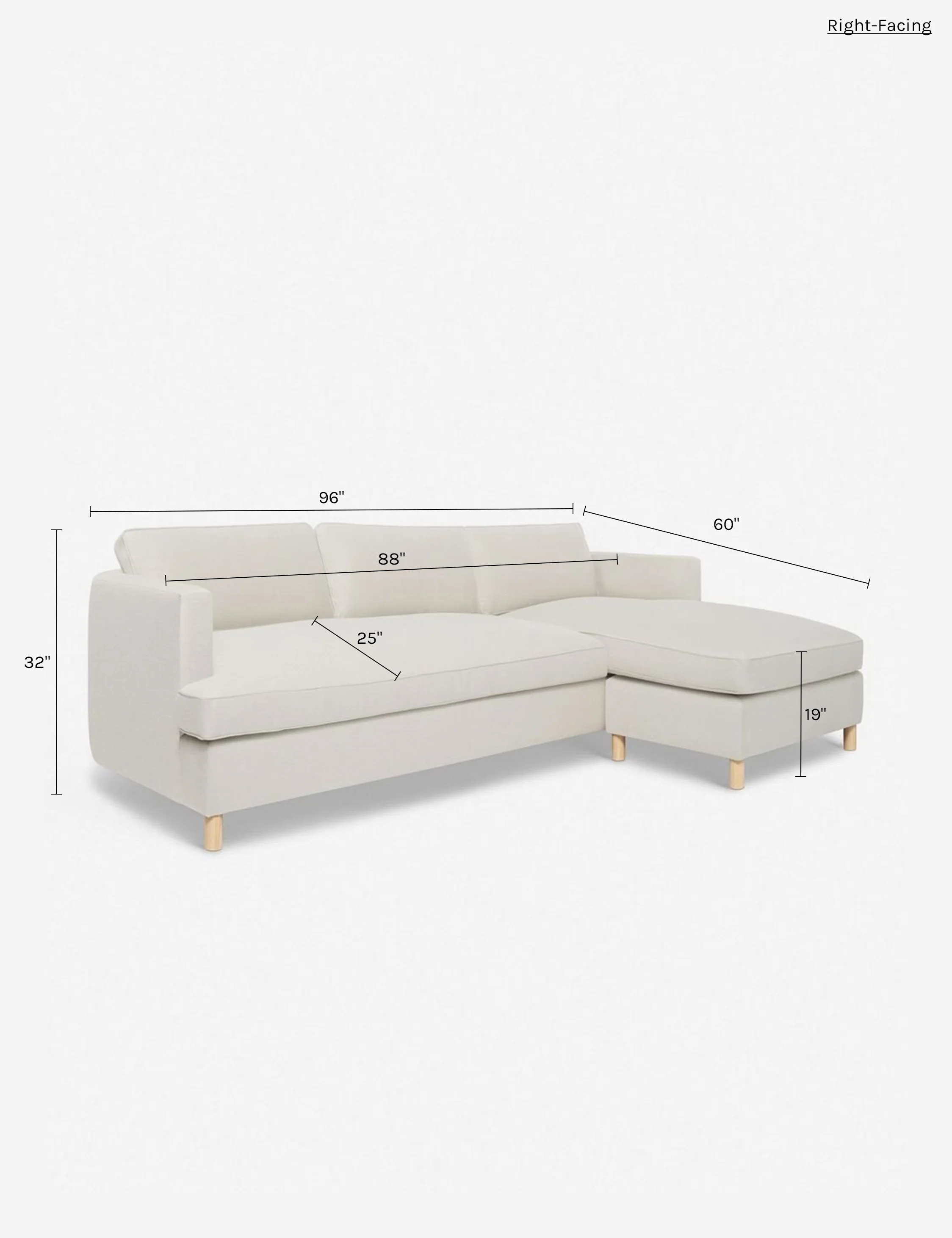 Apricot Linen Sectional Sofa