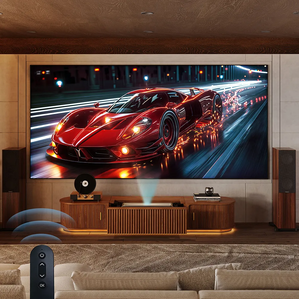 Walnut Smart UST Projector Cabinet