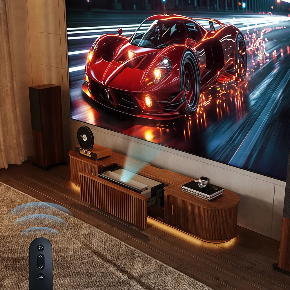 Walnut Smart UST Projector Cabinet