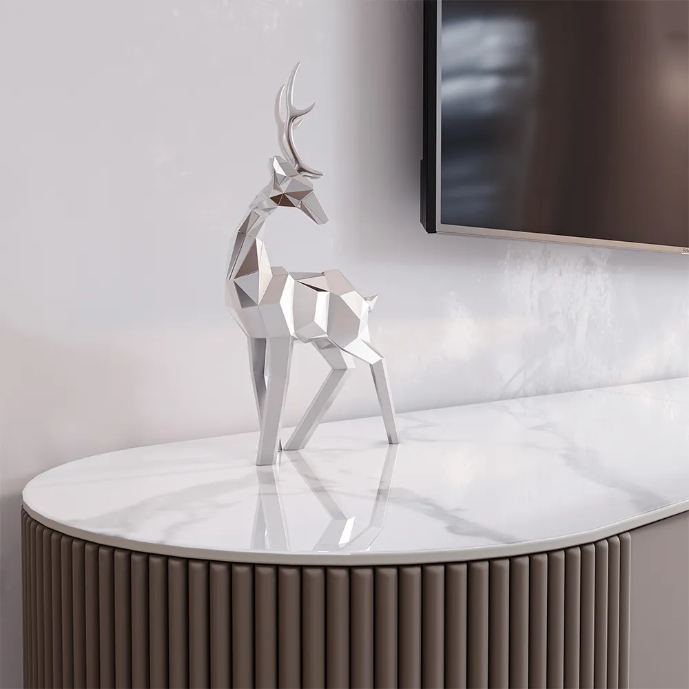 Modern TV Stand with Glossy Sintered Stone Top Modern TV Stand with Glossy Sintered Stone Top