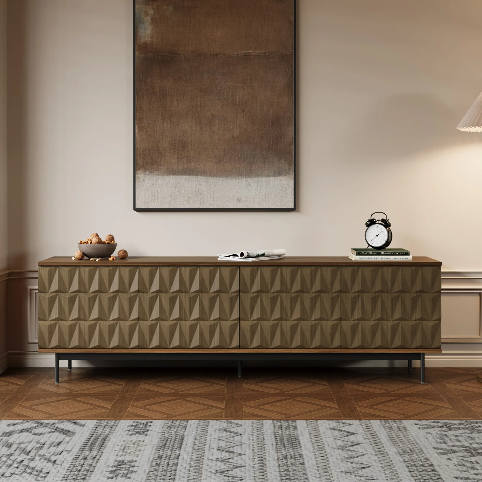 Mid-Century Modern Wooden TV Stand