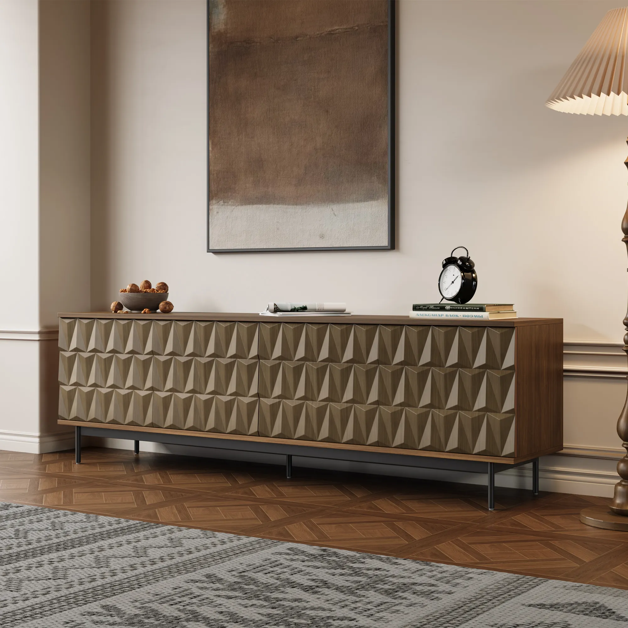 Mid-Century Modern Wooden TV Stand