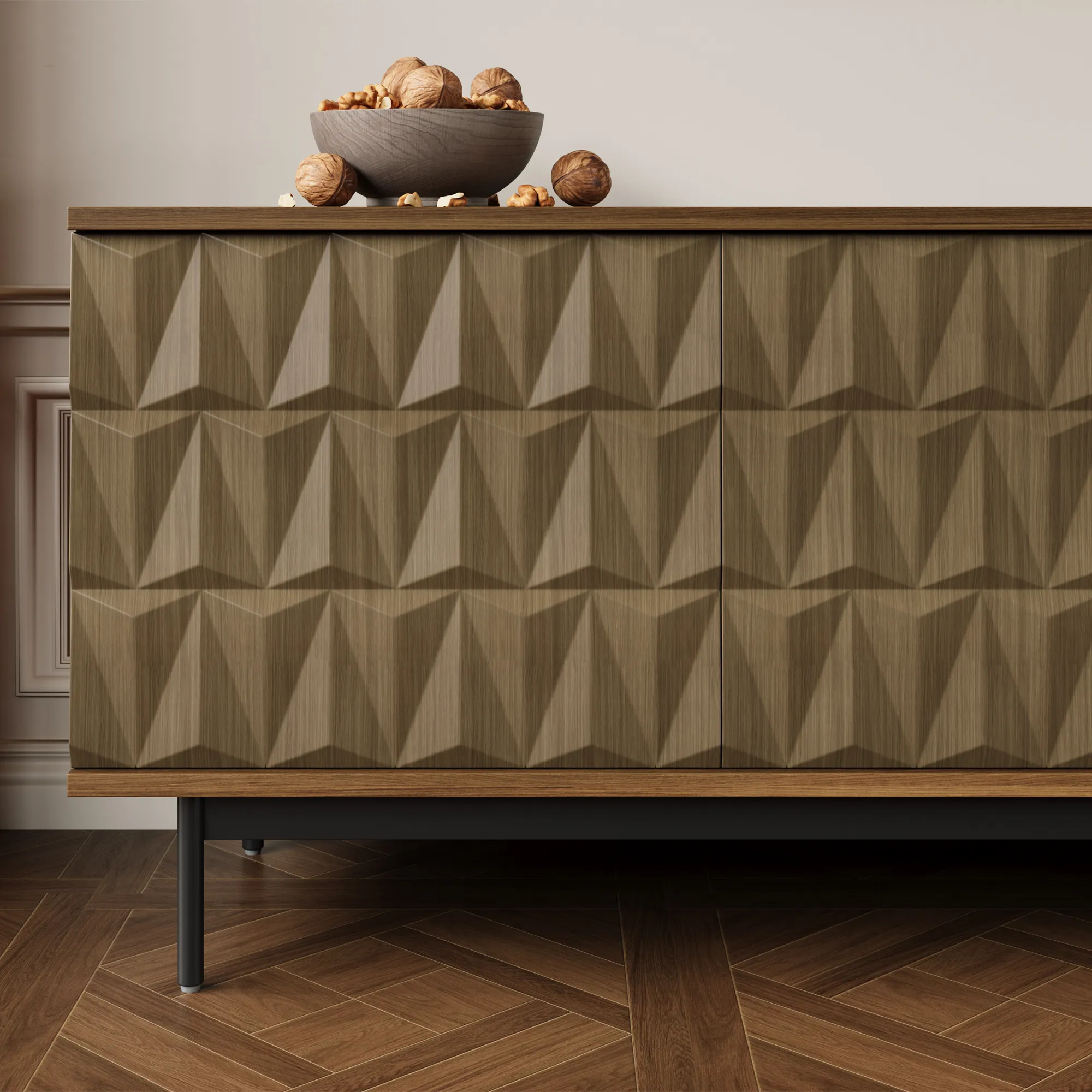 Mid-Century Modern Wooden TV Stand
