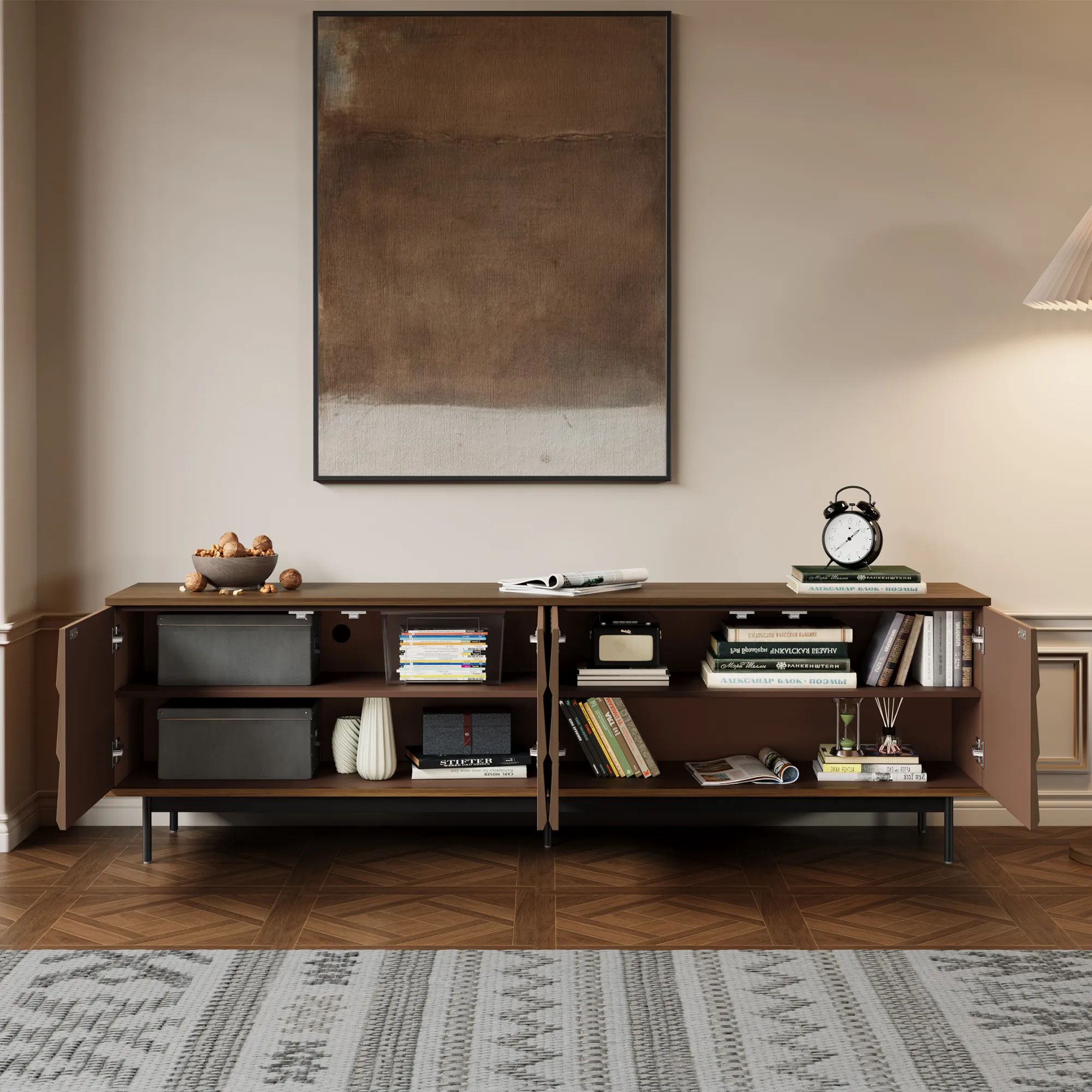 Mid-Century Modern Wooden TV Stand