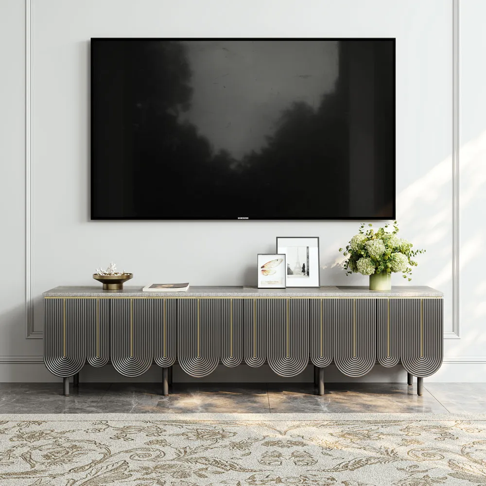 Modern TV Stand with U-Shaped Pattern