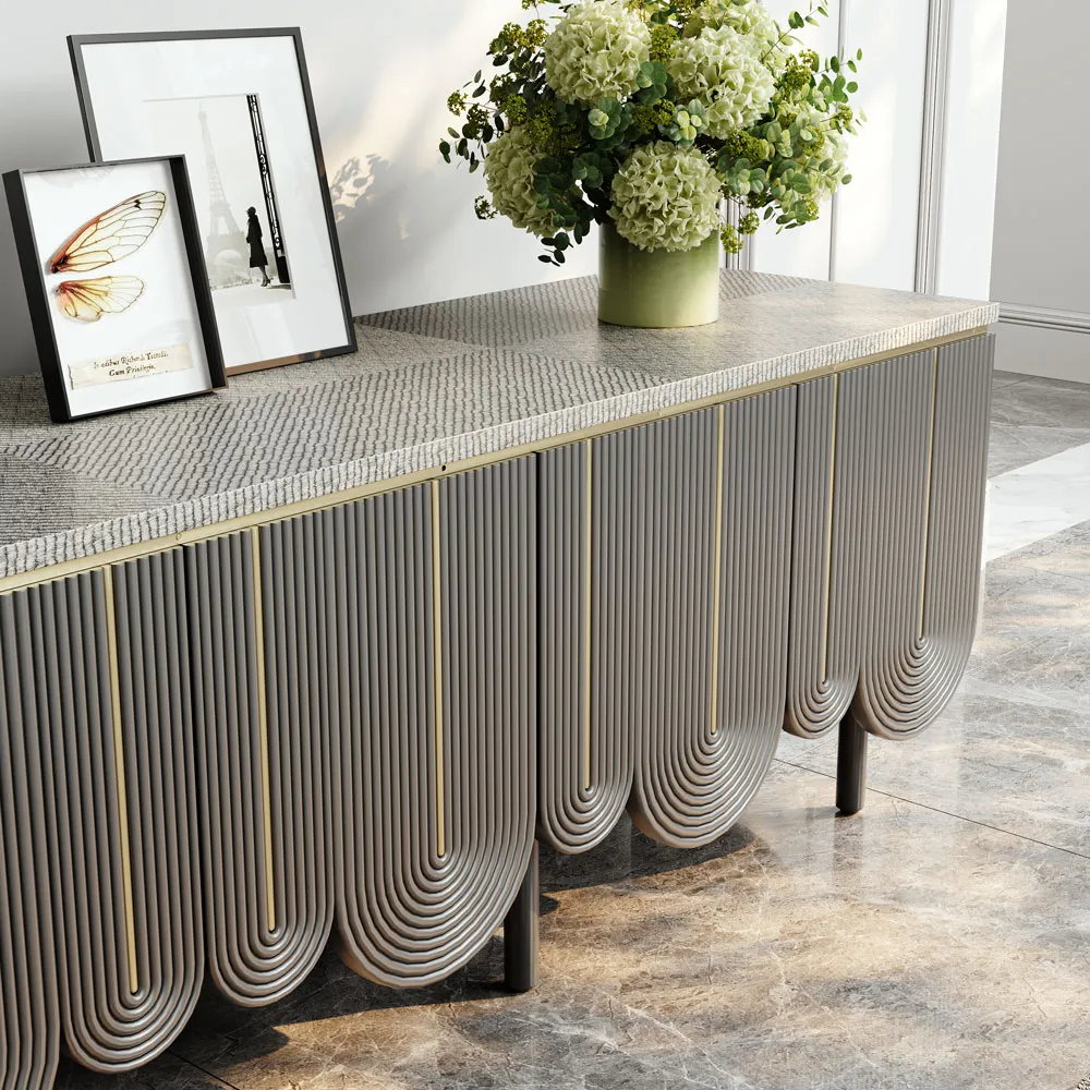 Modern TV Stand with U-Shaped Pattern