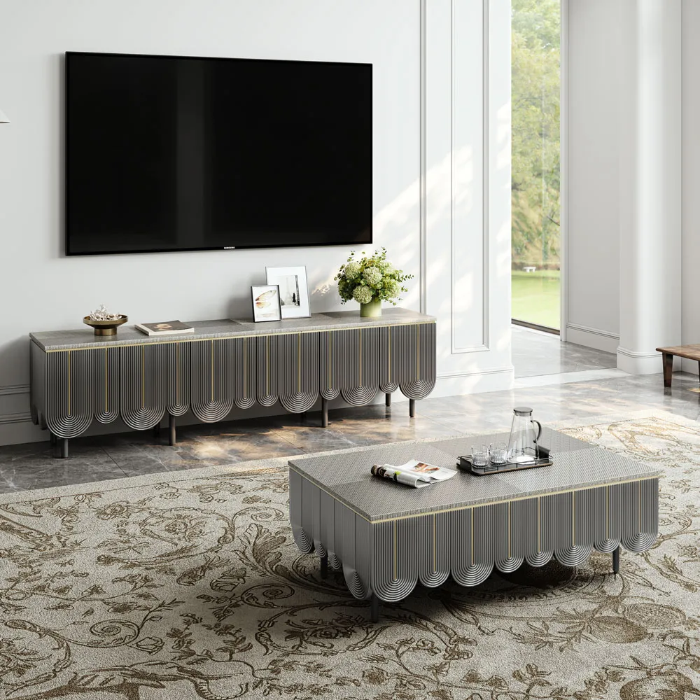 Modern TV Stand with U-Shaped Pattern