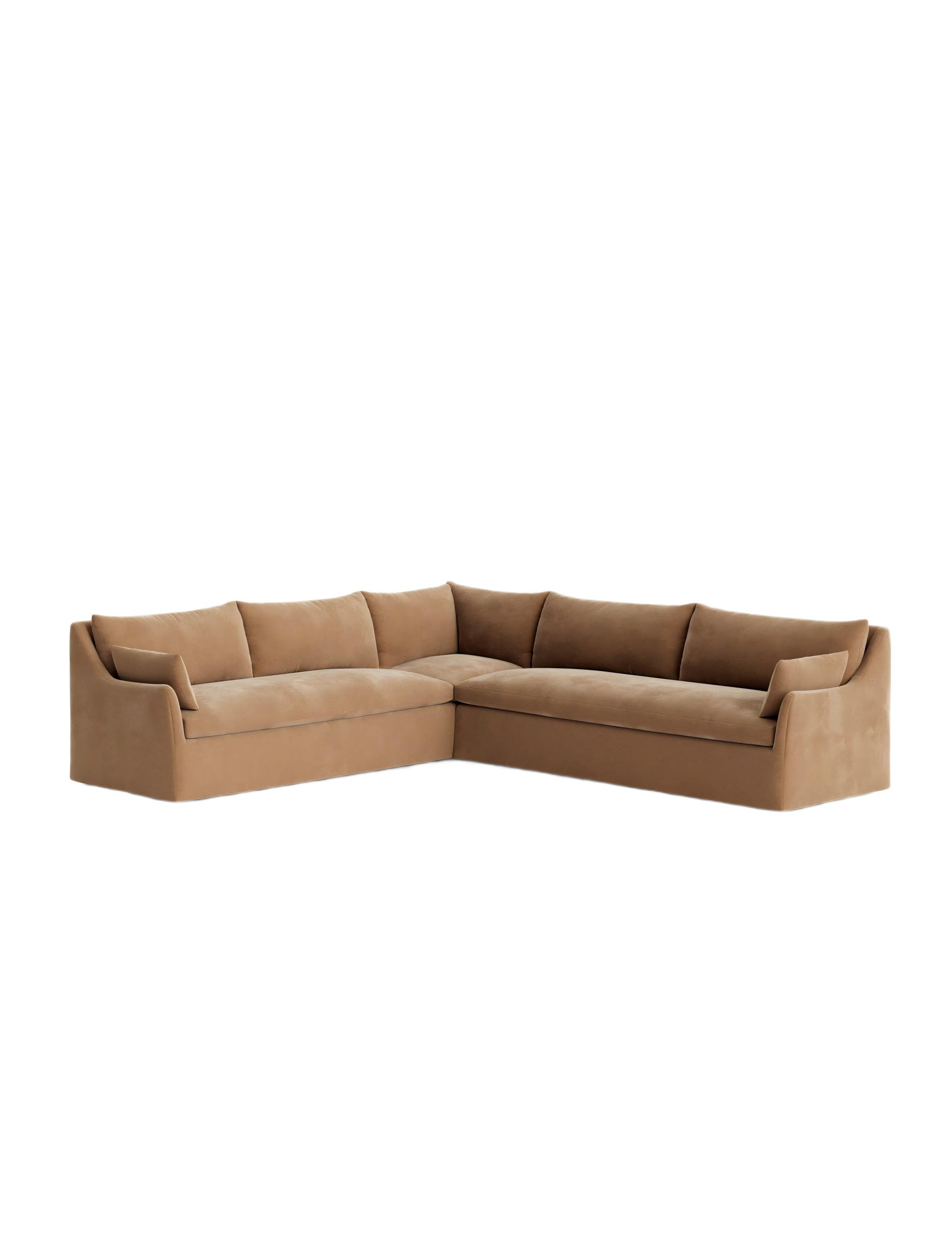 Vintage Velvet Corner Sectional Sofa