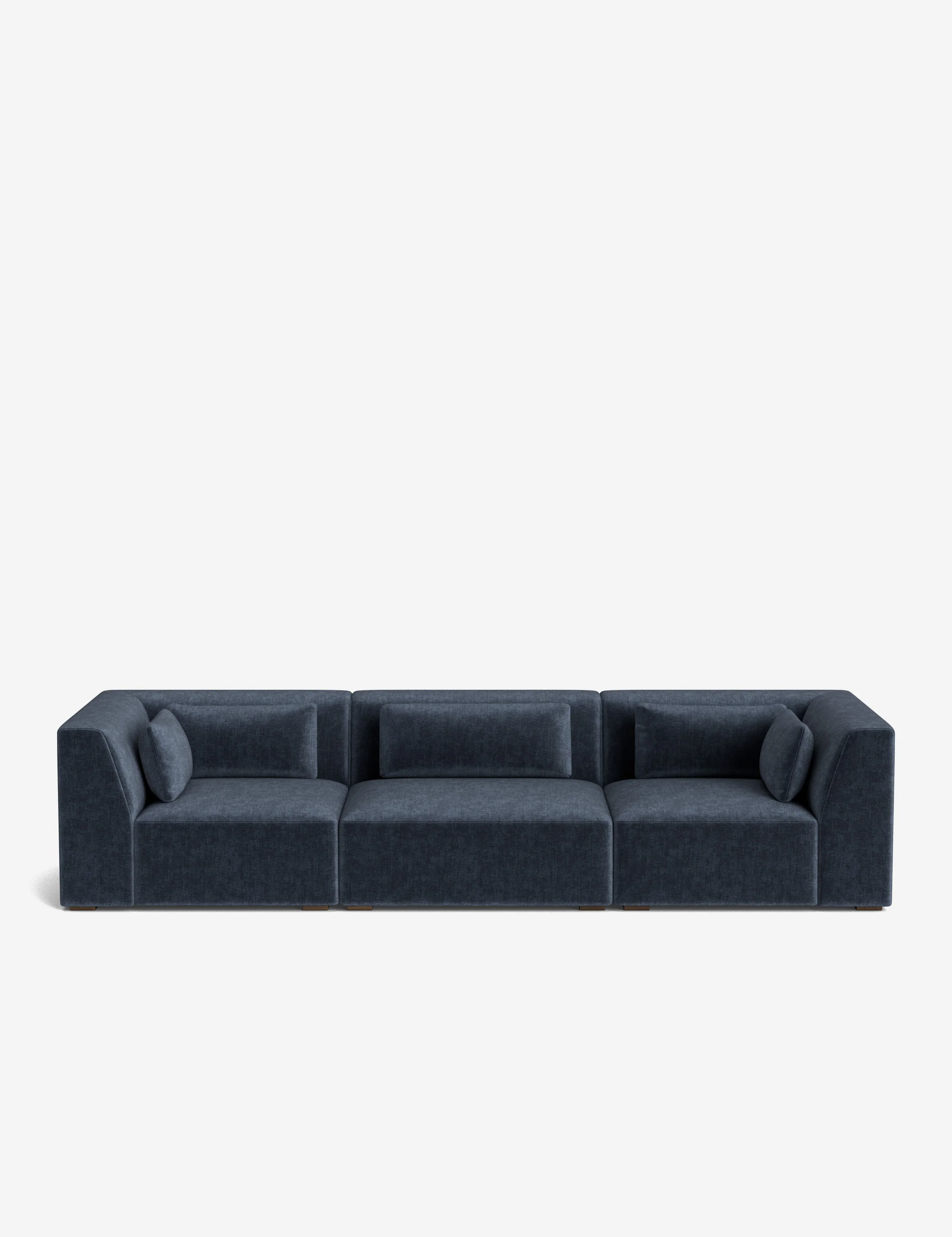 Moss Green High-Performance Striped Velvet Modular Sofa