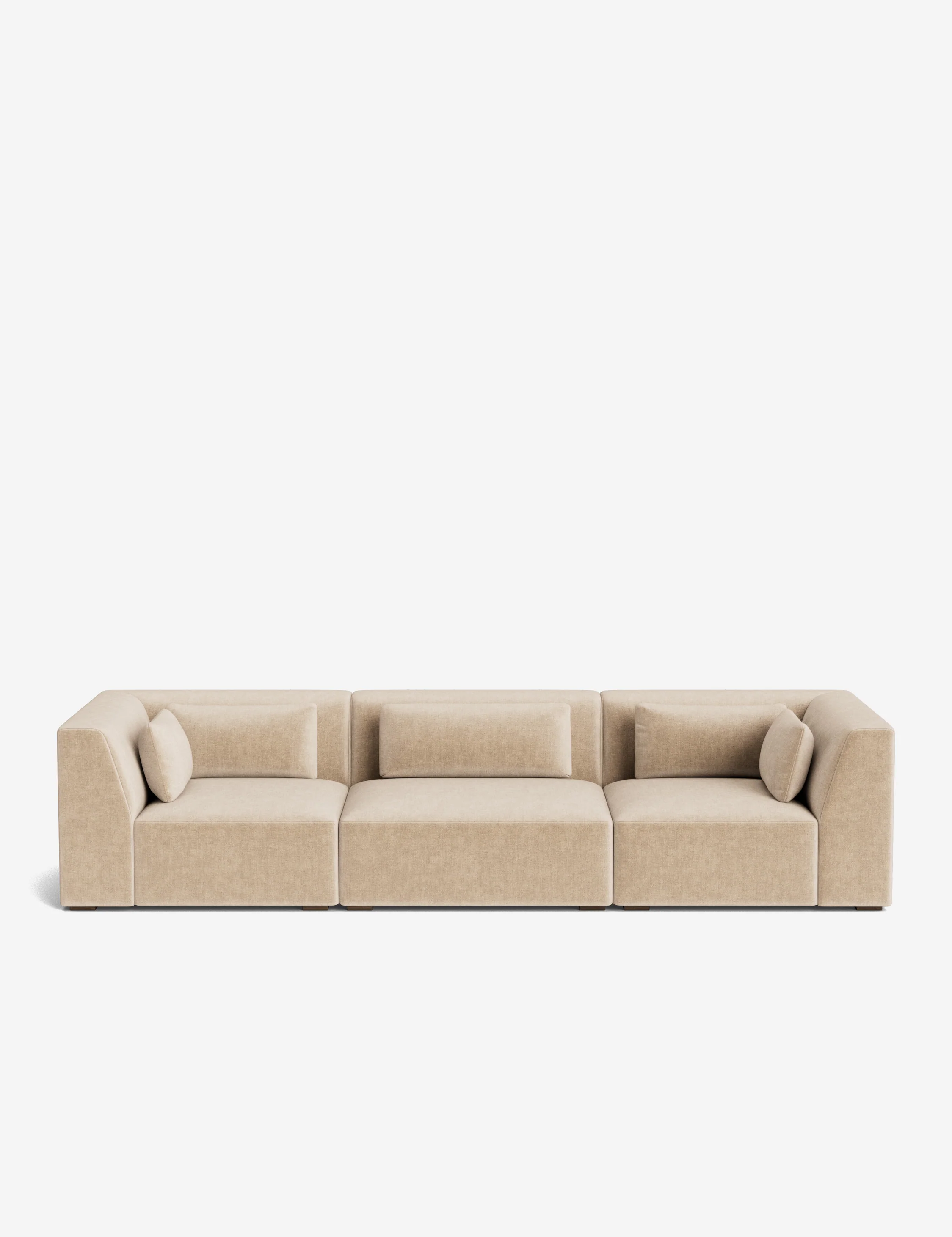 Moss Green High-Performance Striped Velvet Modular Sofa