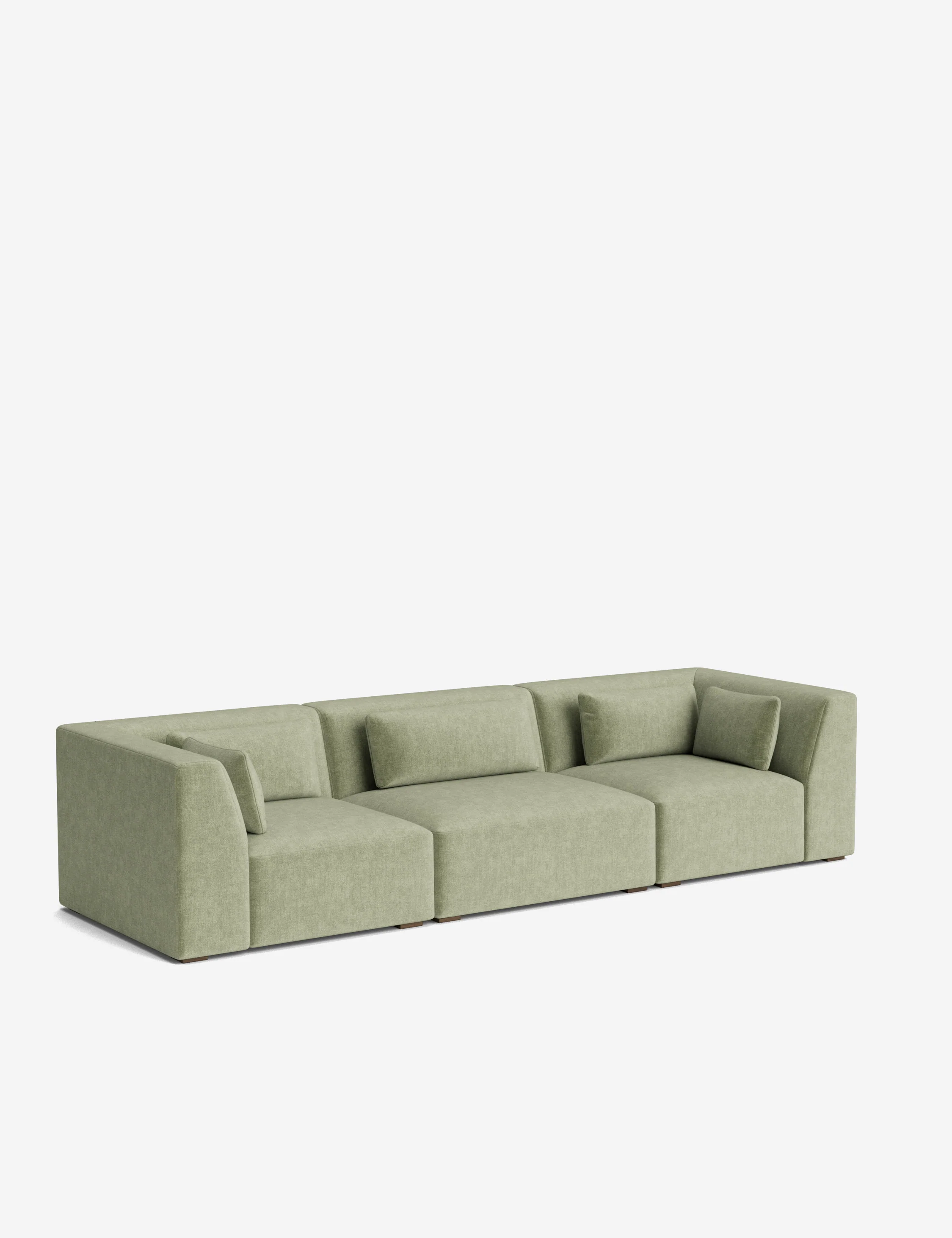 Moss Green High-Performance Striped Velvet Modular Sofa