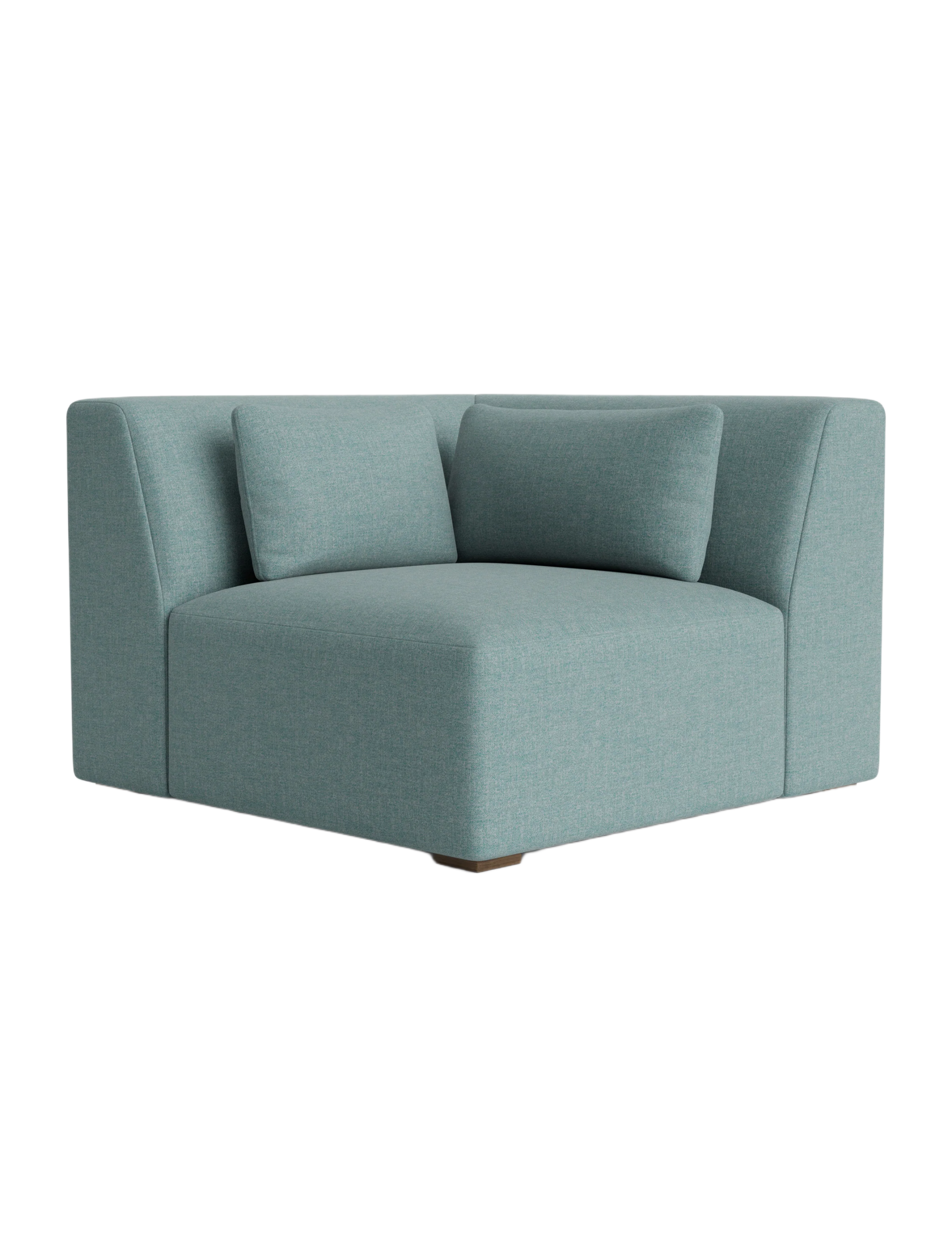 Blue cotton woven modular sofa