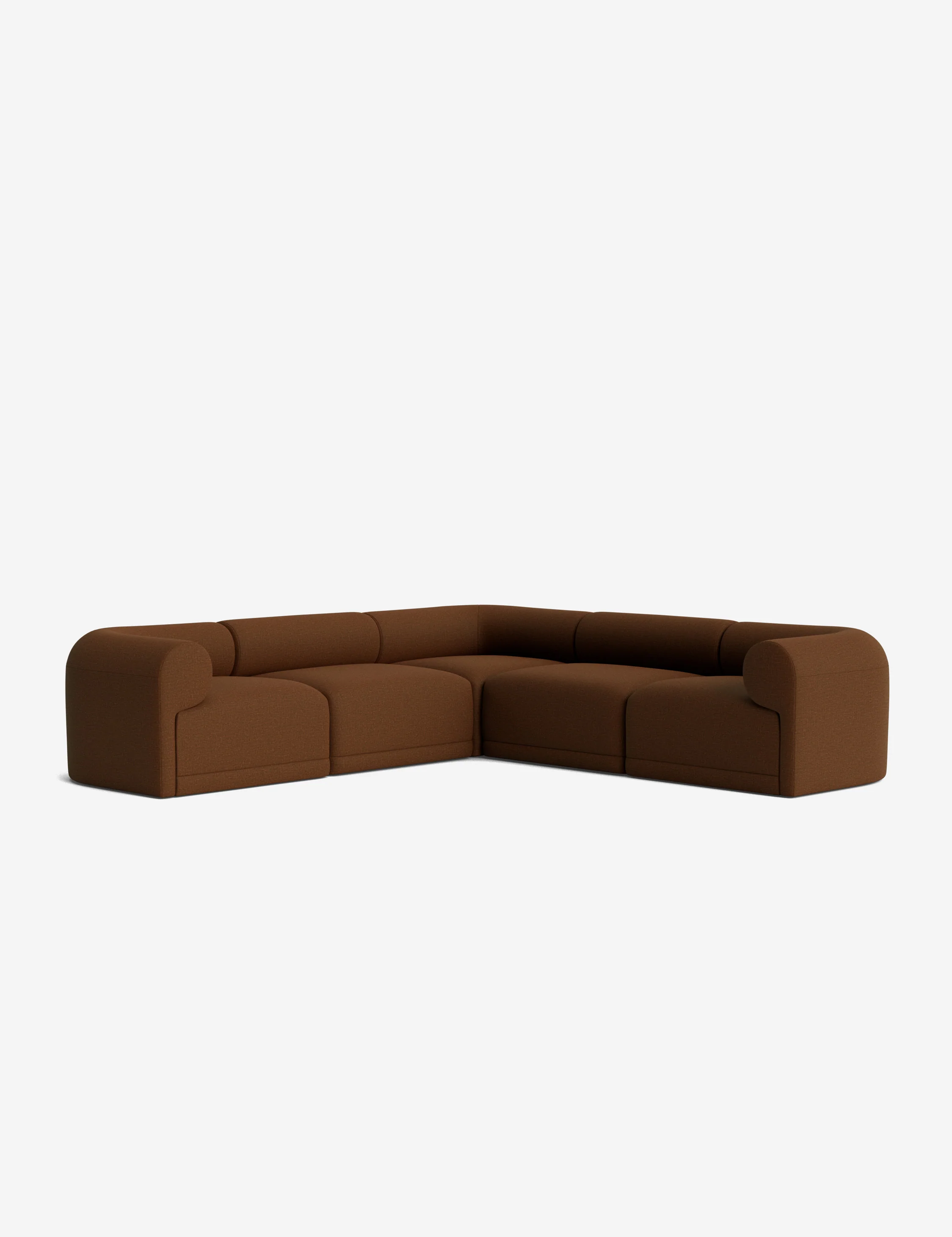 Chocolate-Colored High-Performance Linen Modular Sofa Chocolate-Colored High-Performance Linen Modular Sofa