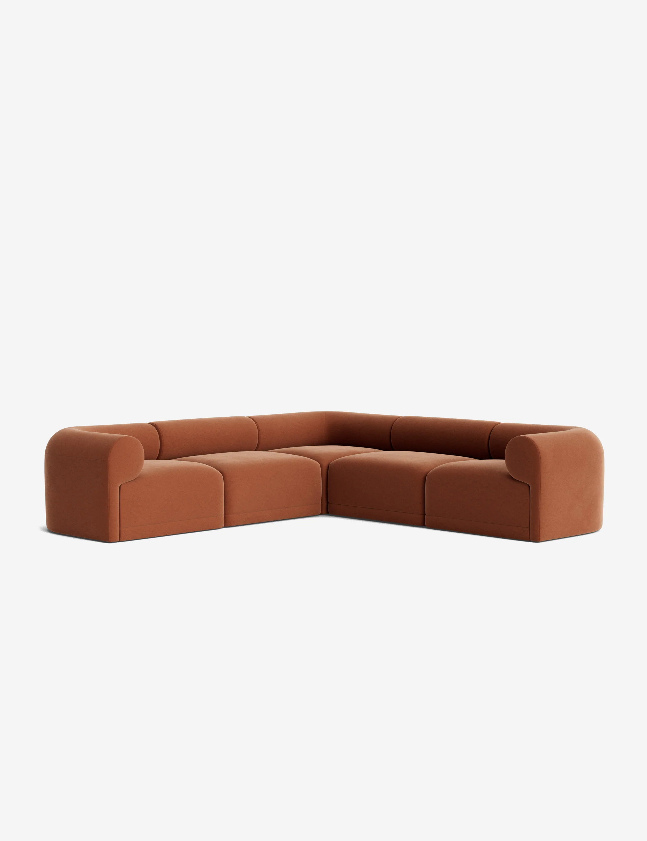 Chocolate-Colored High-Performance Linen Modular Sofa Chocolate-Colored High-Performance Linen Modular Sofa