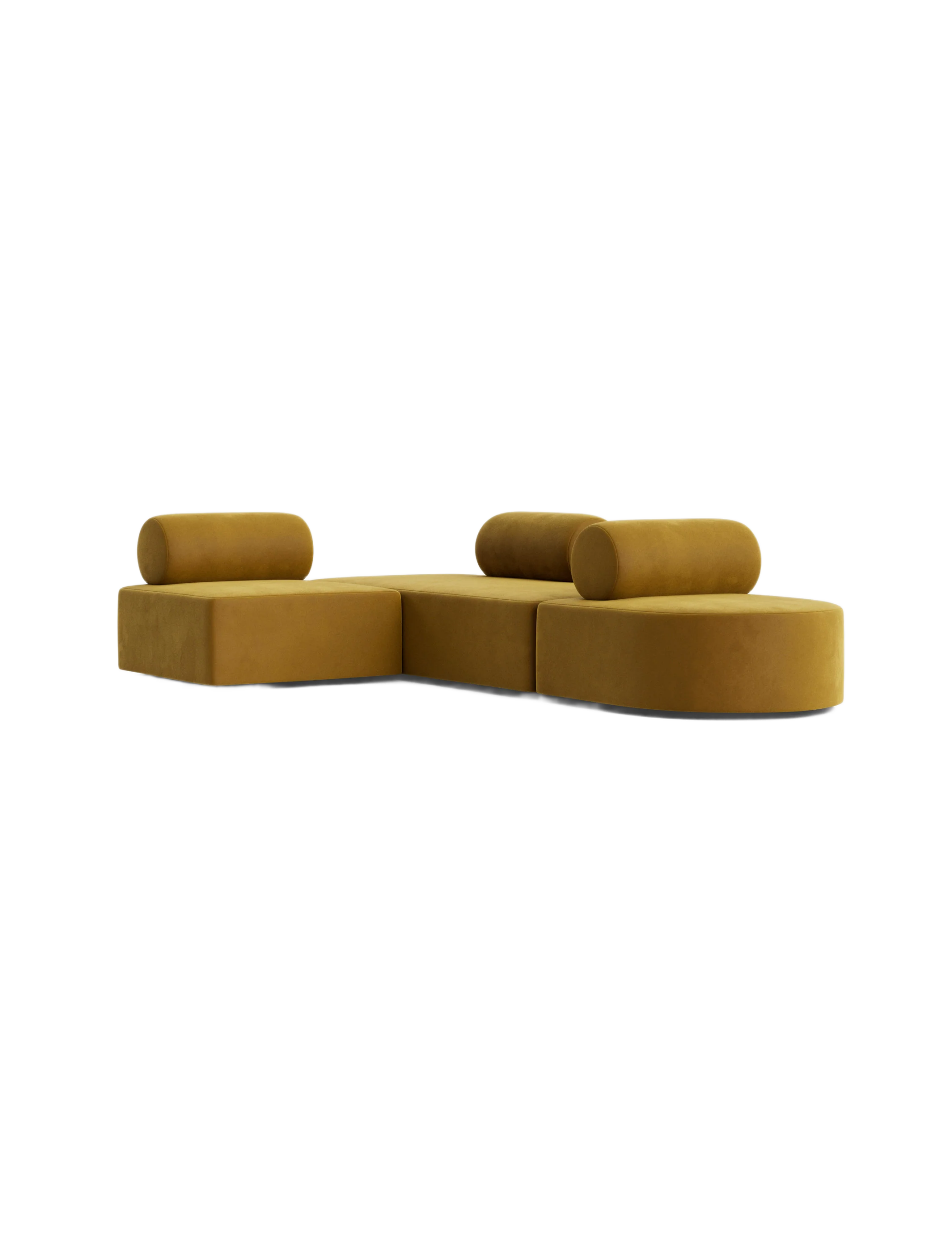 Yellow Velvet Modular Sofa