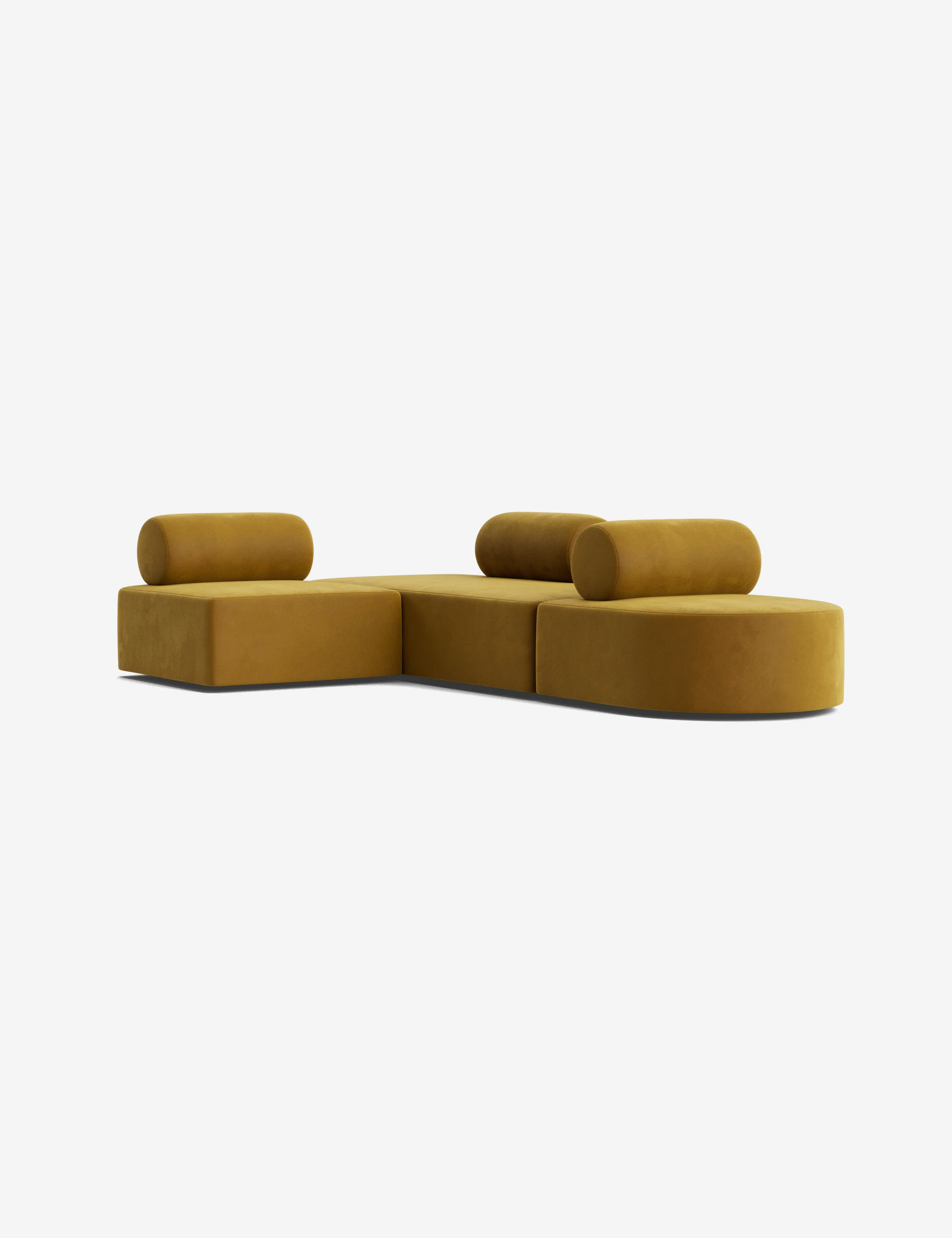 Yellow Velvet Modular Sofa Yellow Velvet Modular Sofa
