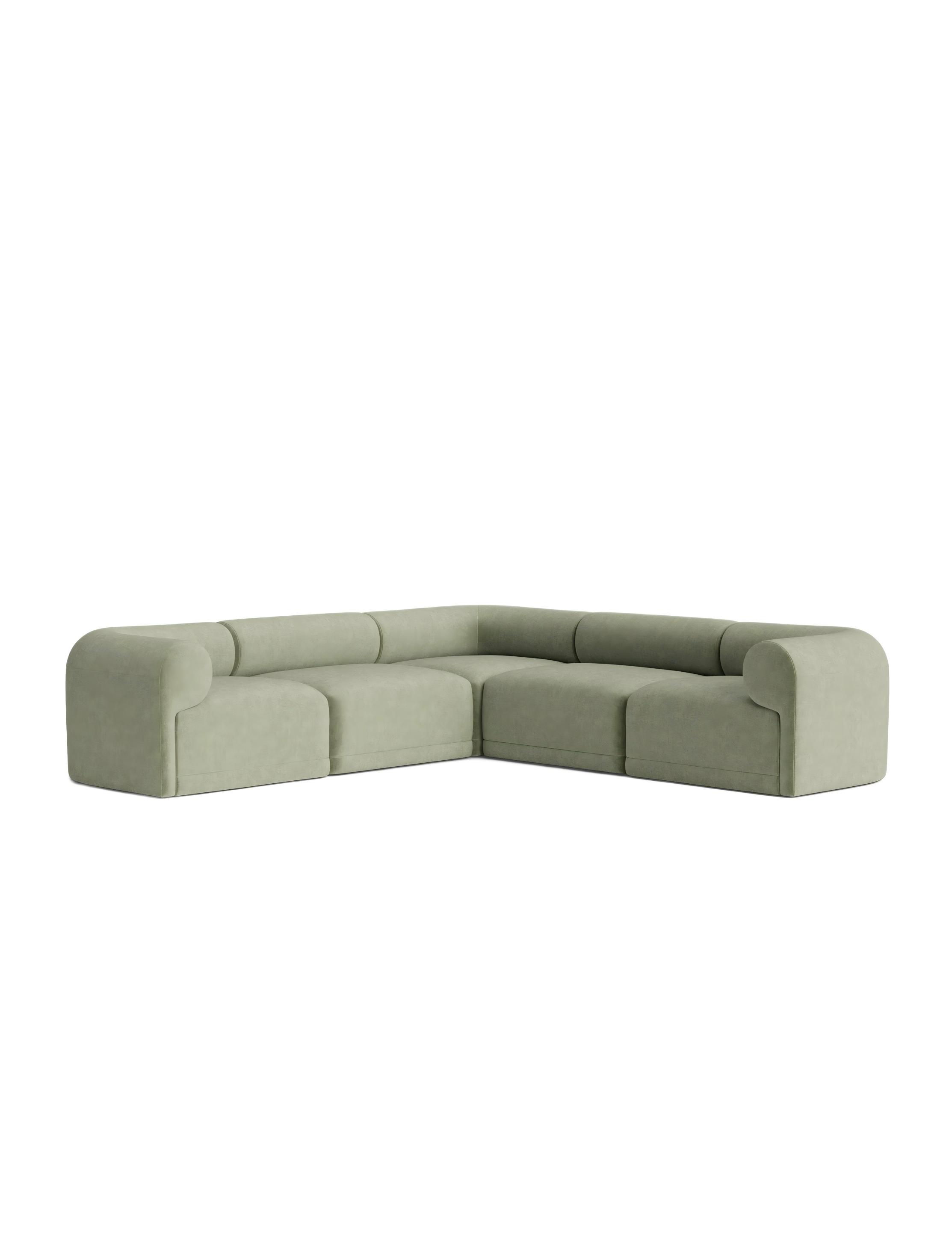 Green Modular Armed Corner Sectional Sofa Green Modular Armed Corner Sectional Sofa