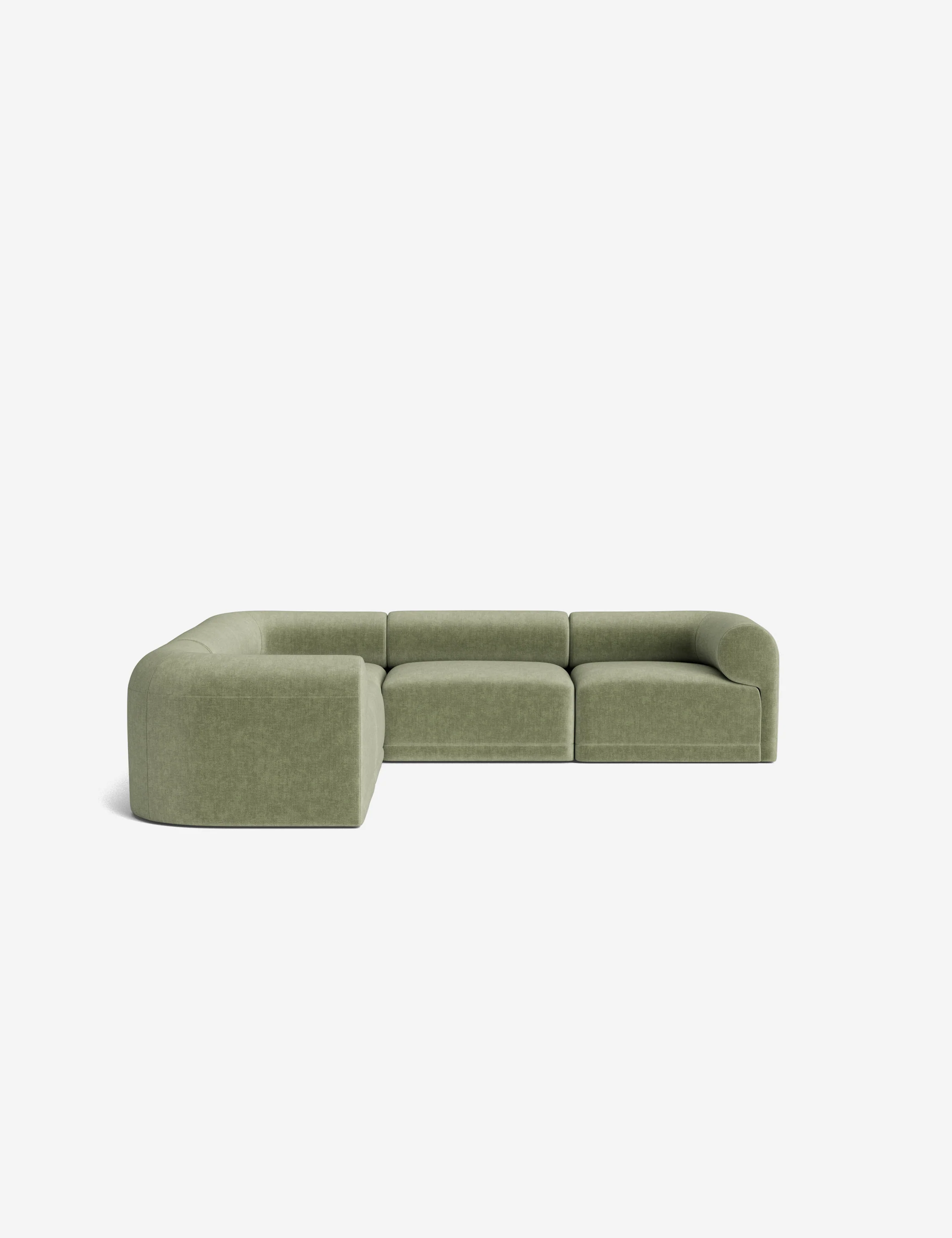 Green Modular Armed Corner Sectional Sofa Green Modular Armed Corner Sectional Sofa