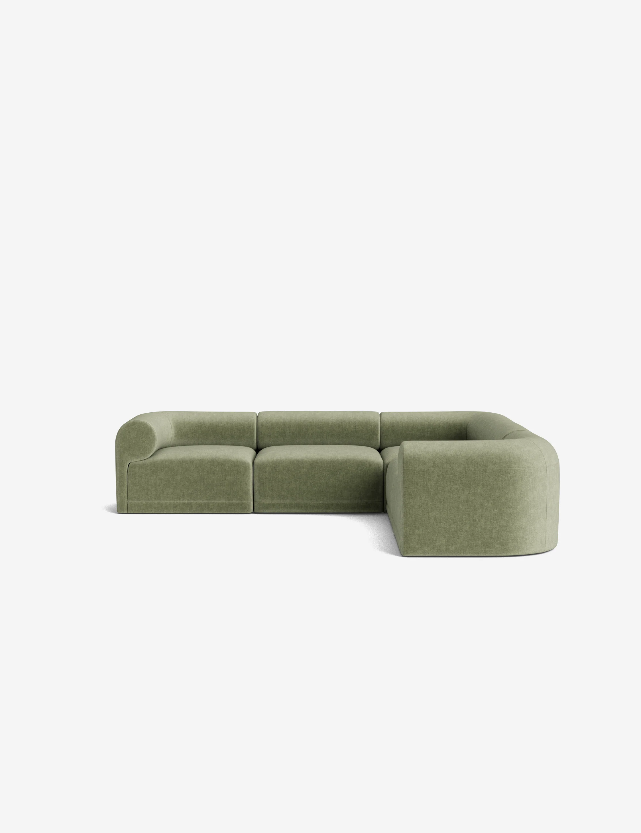Green Modular Armed Corner Sectional Sofa Green Modular Armed Corner Sectional Sofa
