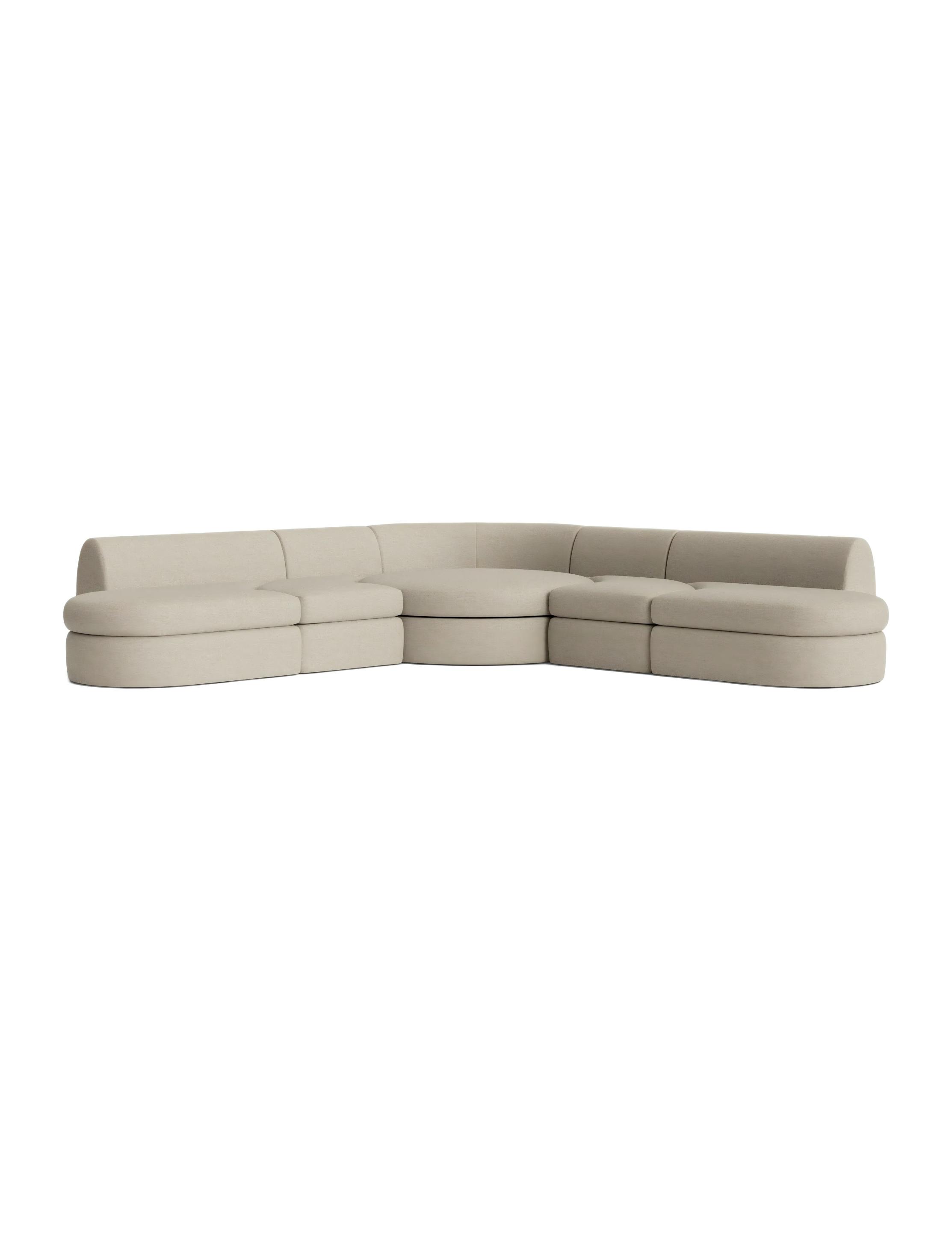 Cotton Weave Modular Corner Sectional Sofa