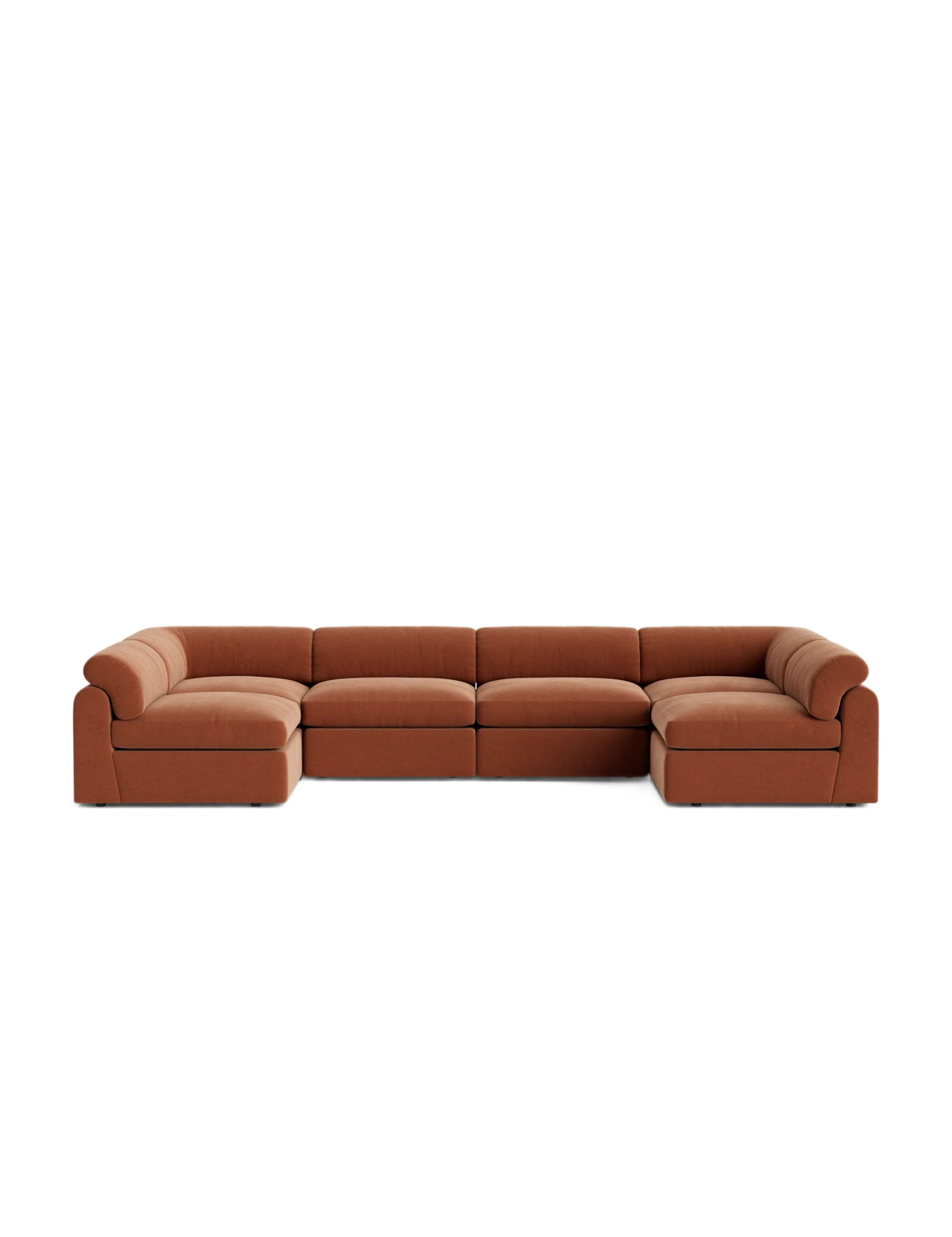 Brick-Red Luxury Modular Sofa