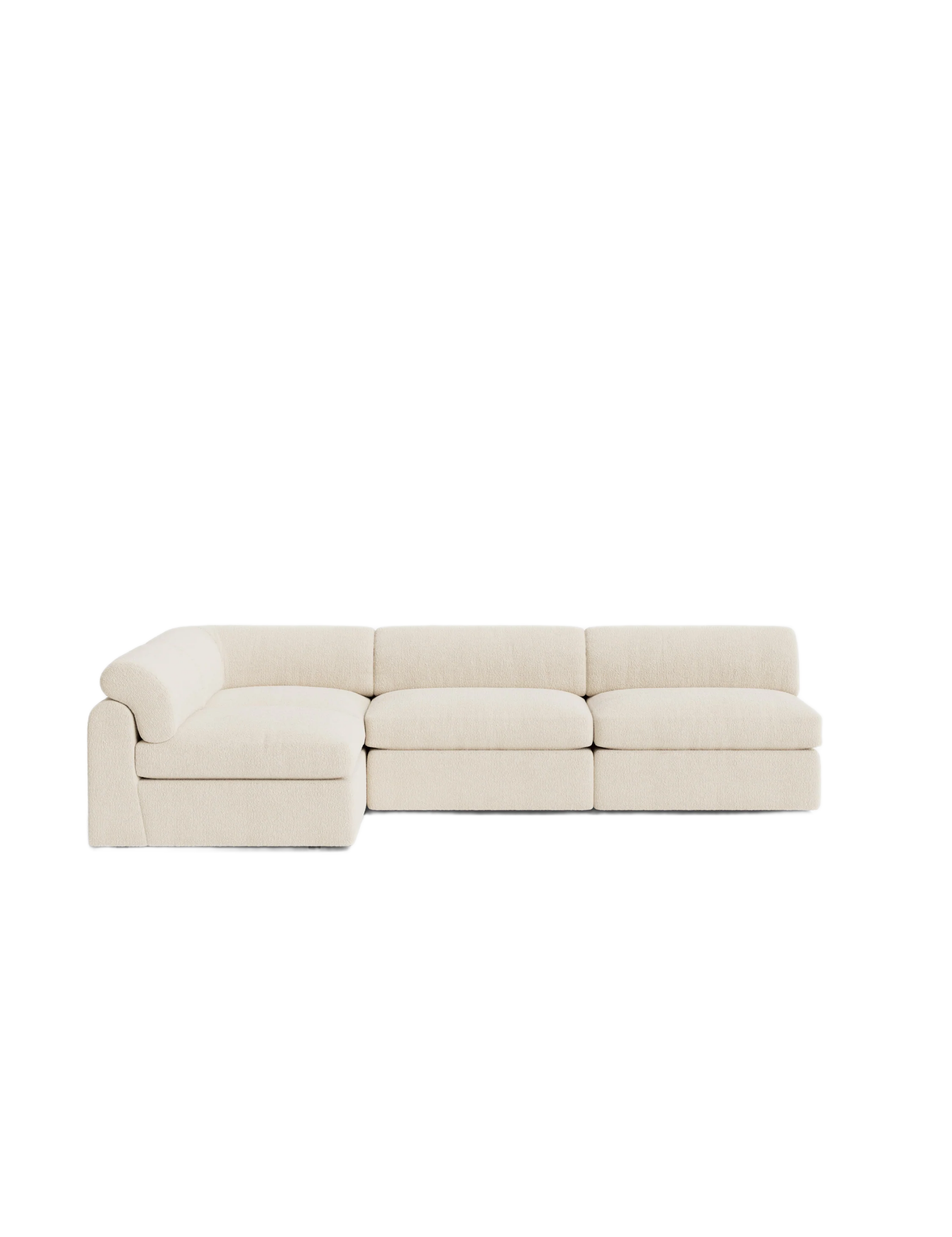 Ivory Modern Bouclé Modular Sofa