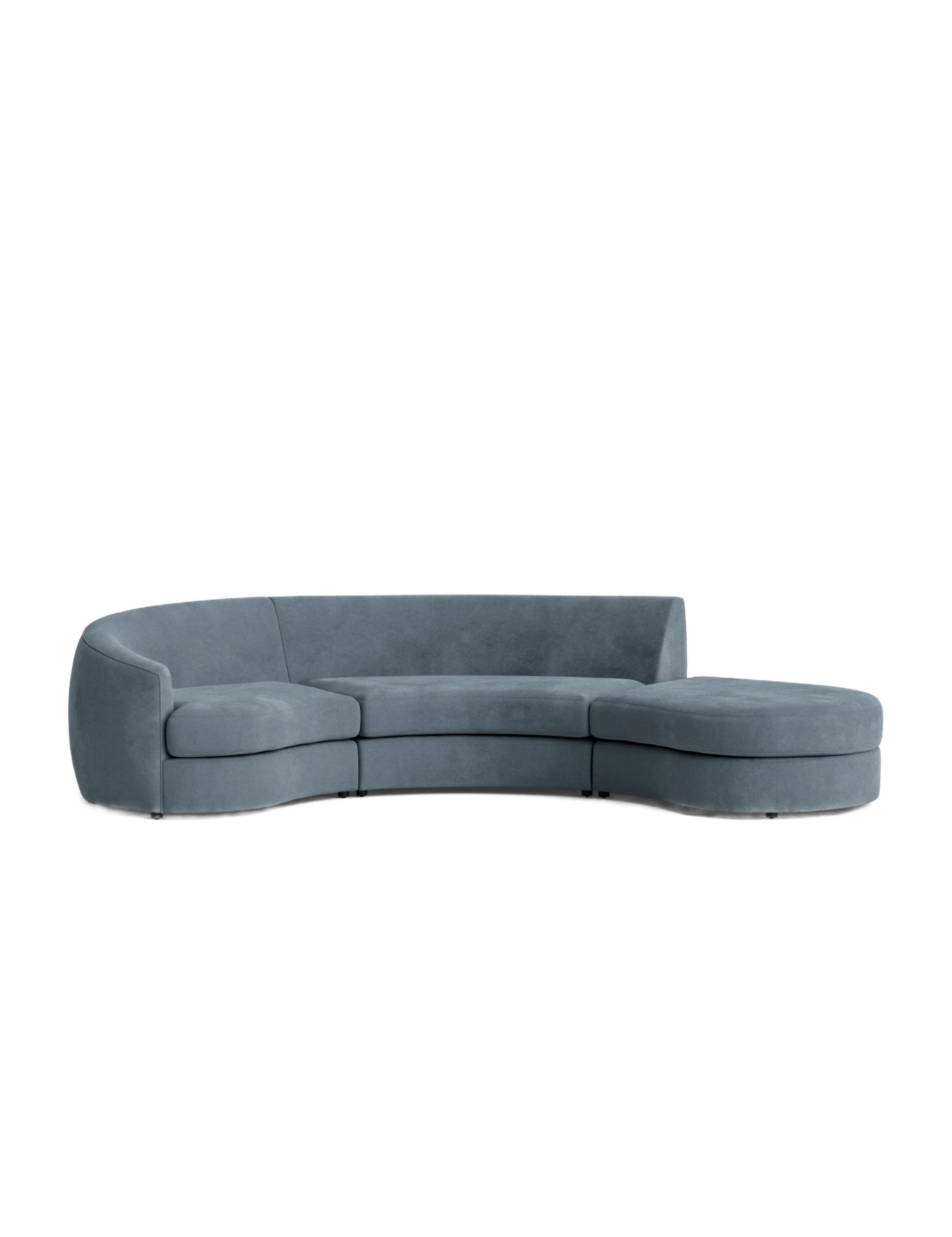 Blue Curved Modular Sofa