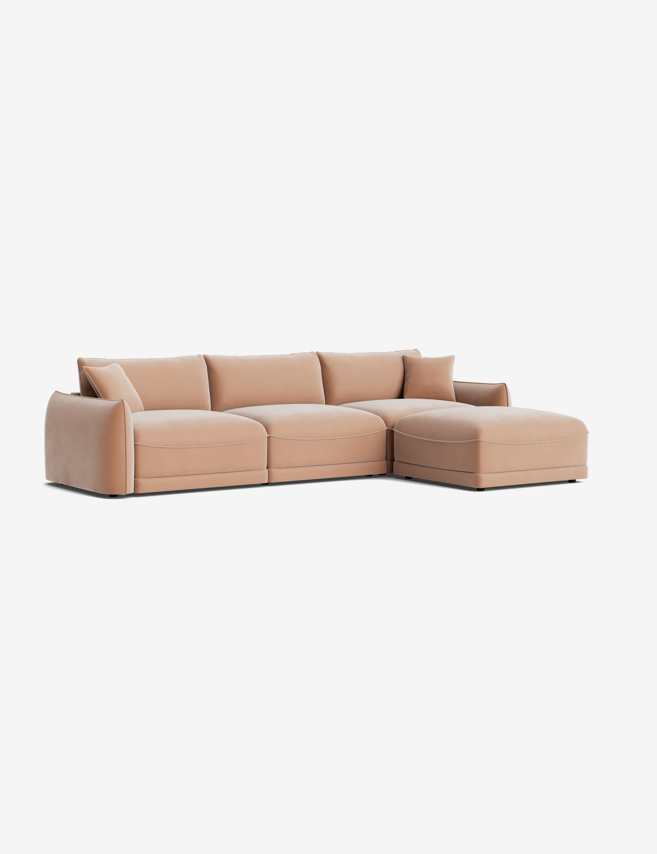Green Bouclé Modular Sofa Green Bouclé Modular Sofa