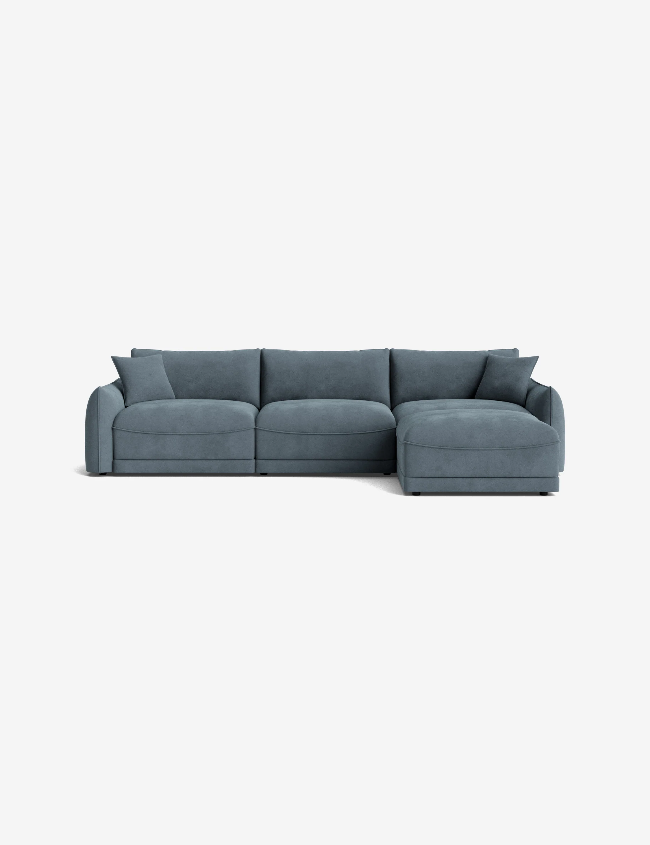 Green Bouclé Modular Sofa Green Bouclé Modular Sofa