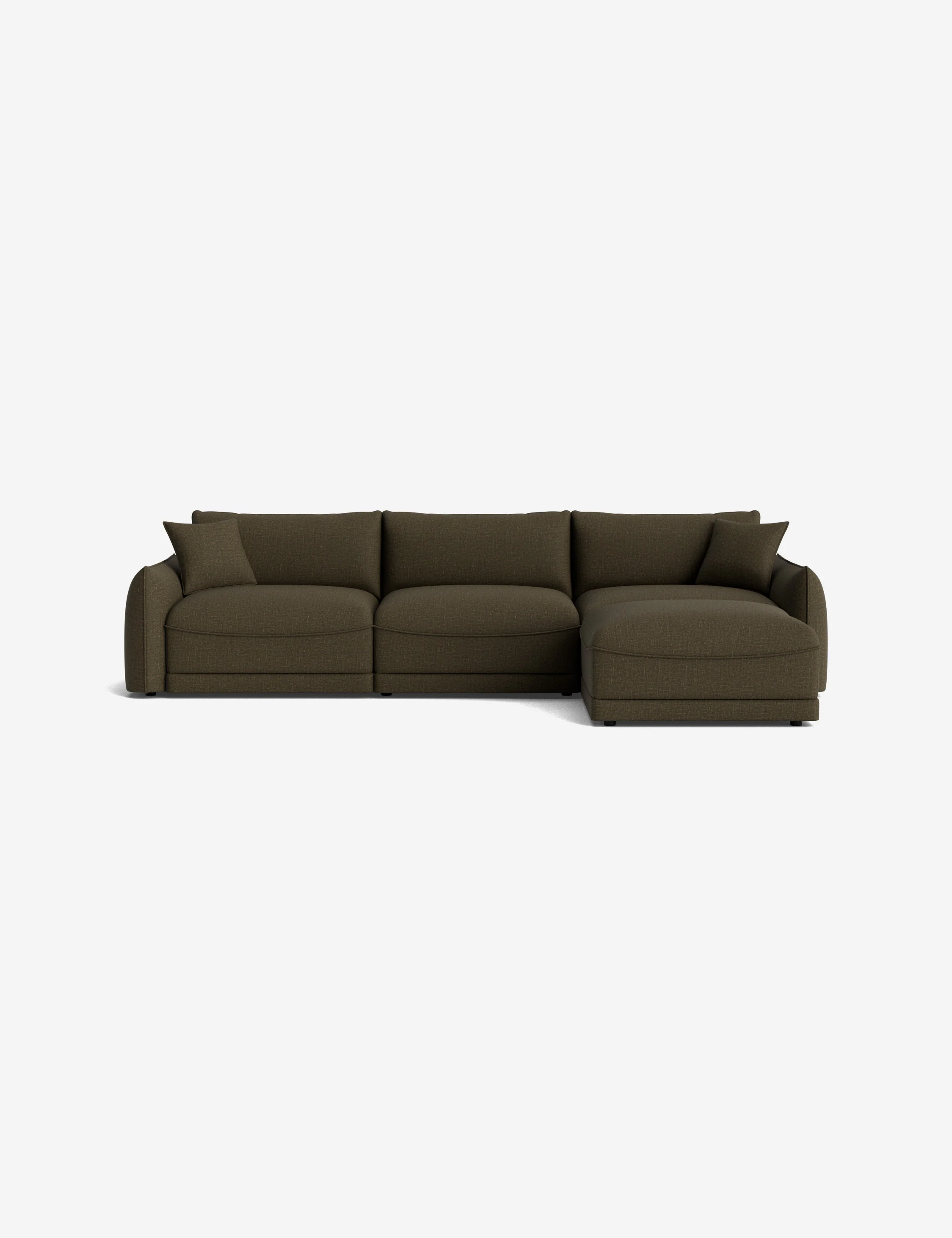 Green Bouclé Modular Sofa Green Bouclé Modular Sofa