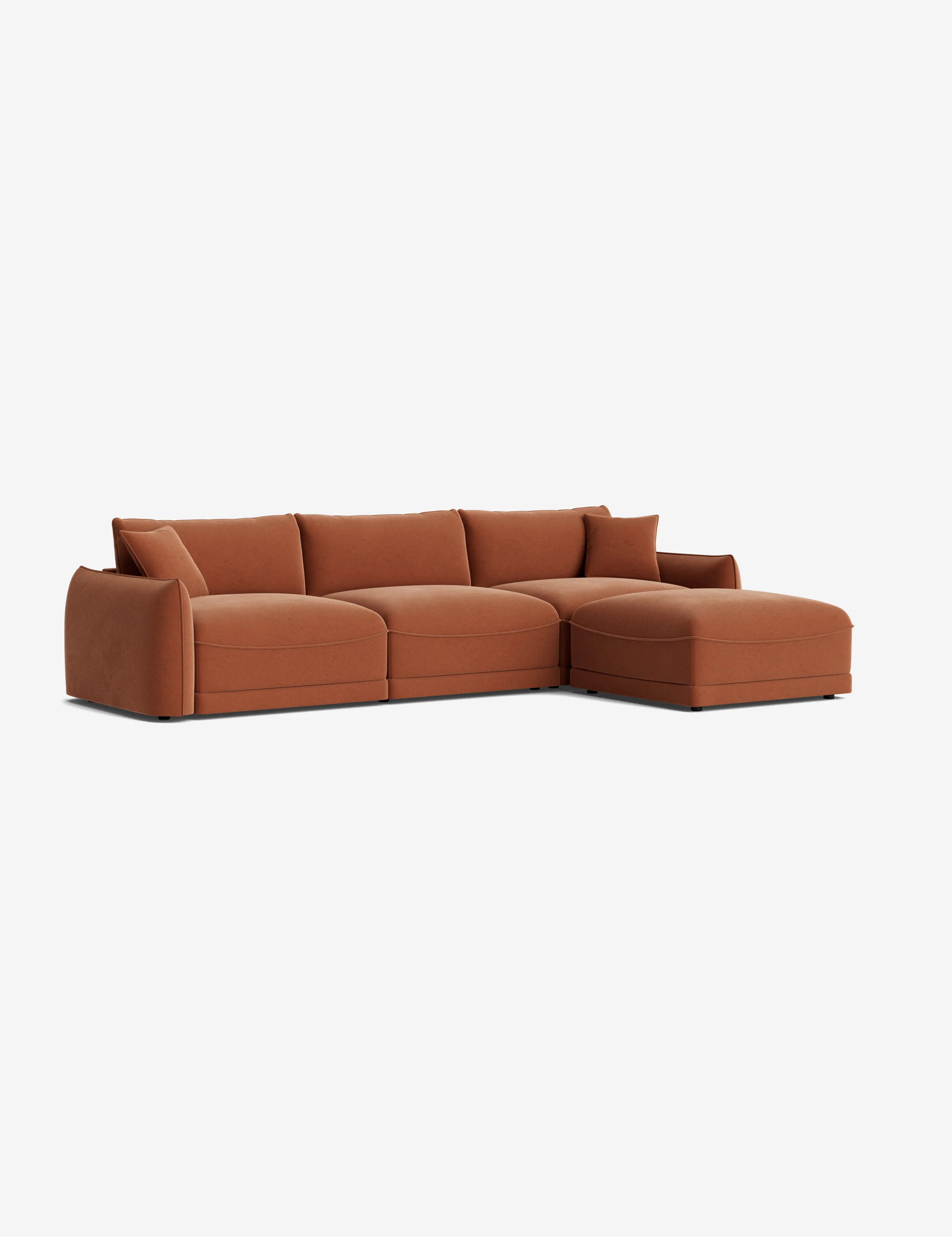Green Bouclé Modular Sofa Green Bouclé Modular Sofa