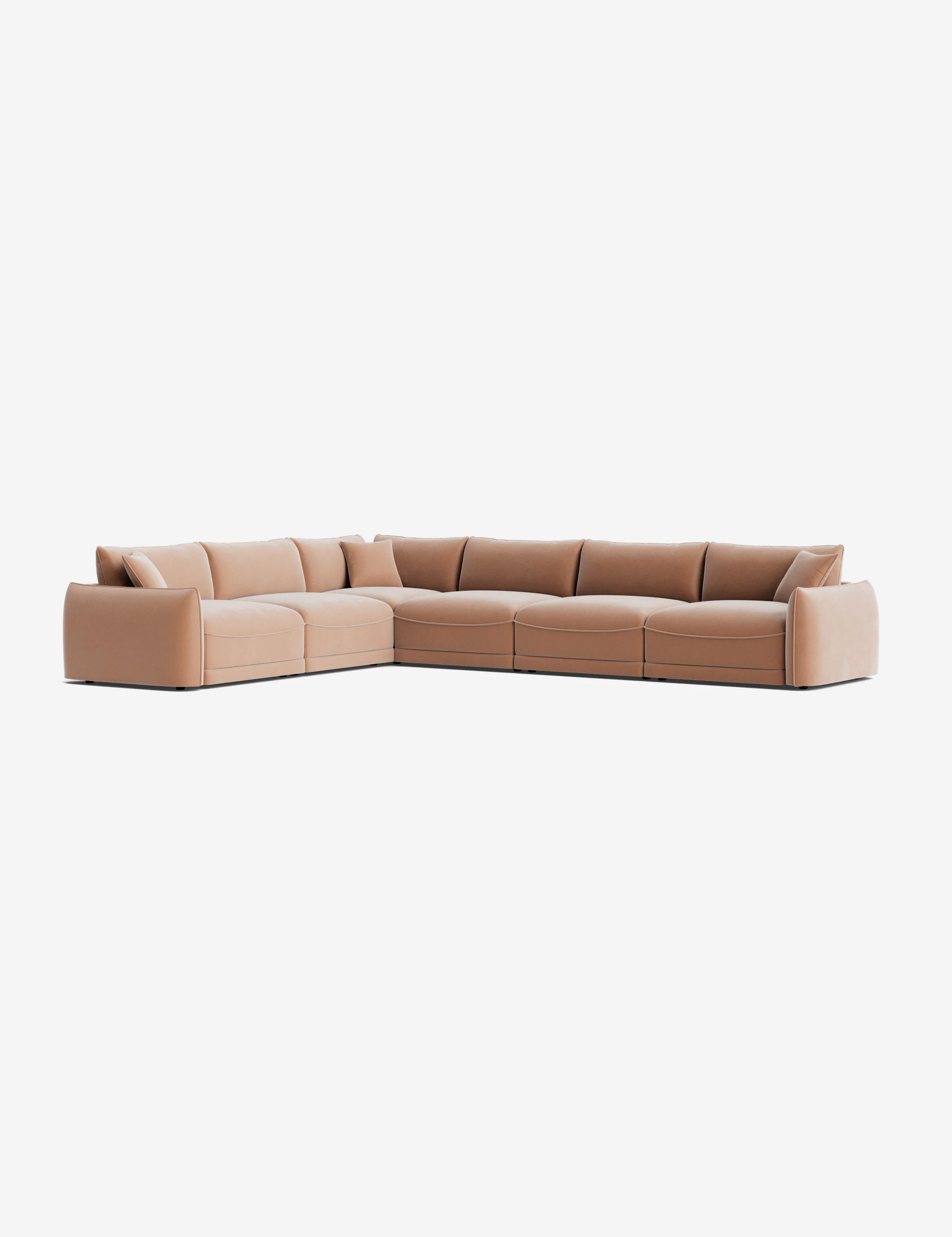 Retro camel-colored modular sofa