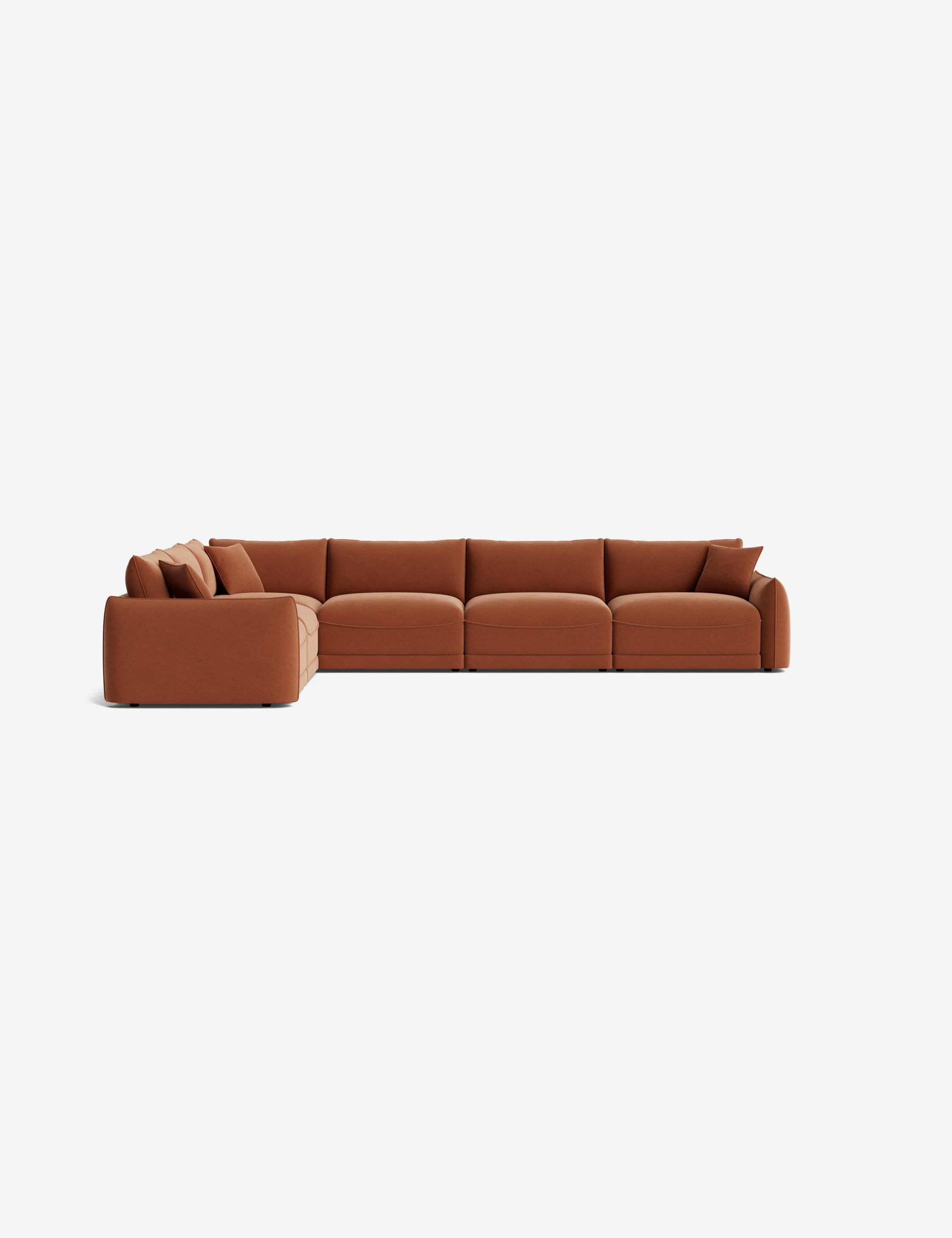Retro camel-colored modular sofa