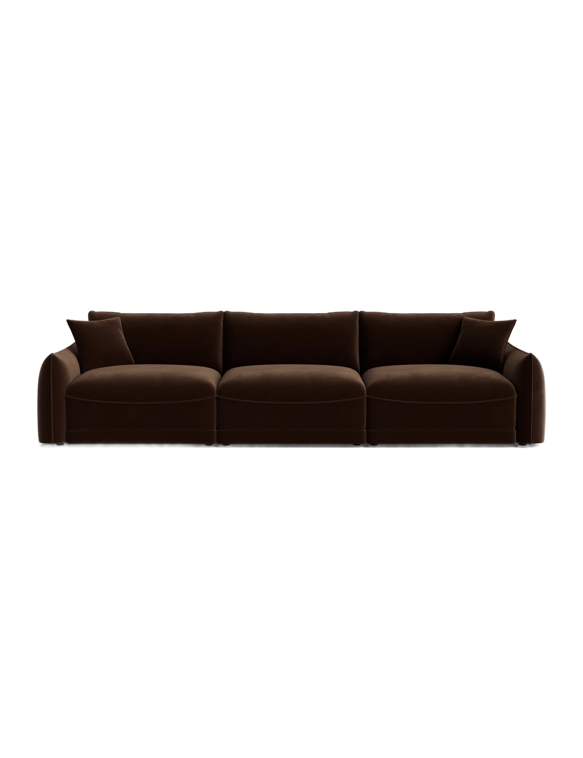 Chocolate-Colored Vintage Modular Sofa