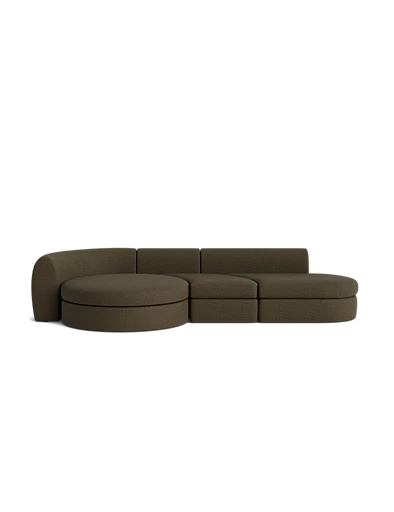 Brown Bouclé Modular Sofa Brown Bouclé Modular Sofa