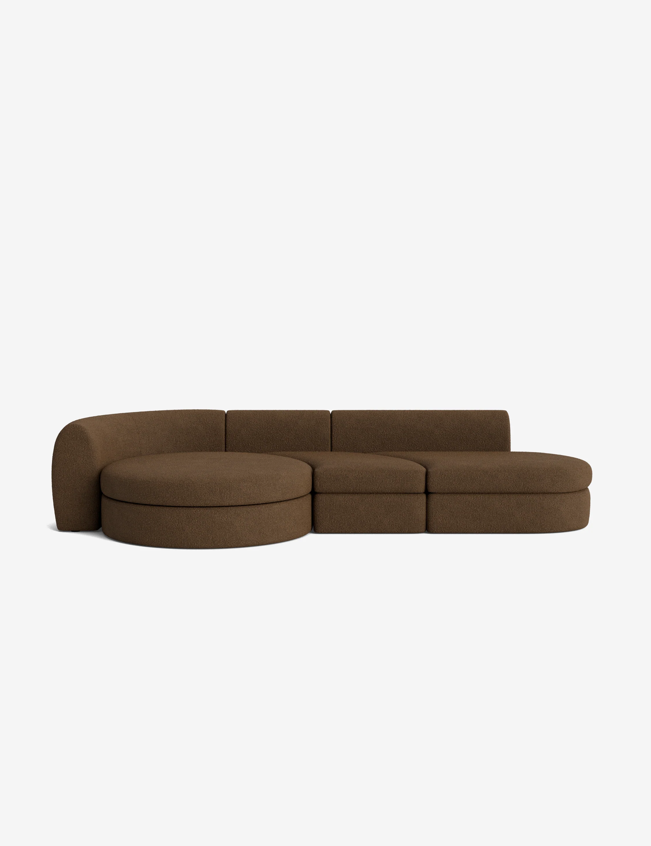 Brown Bouclé Modular Sofa Brown Bouclé Modular Sofa