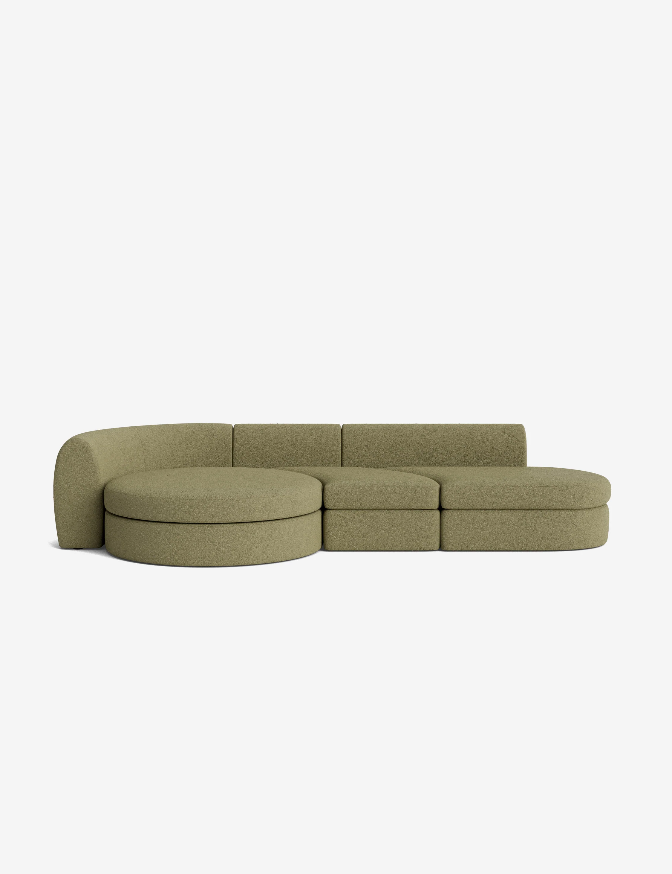 Brown Bouclé Modular Sofa Brown Bouclé Modular Sofa